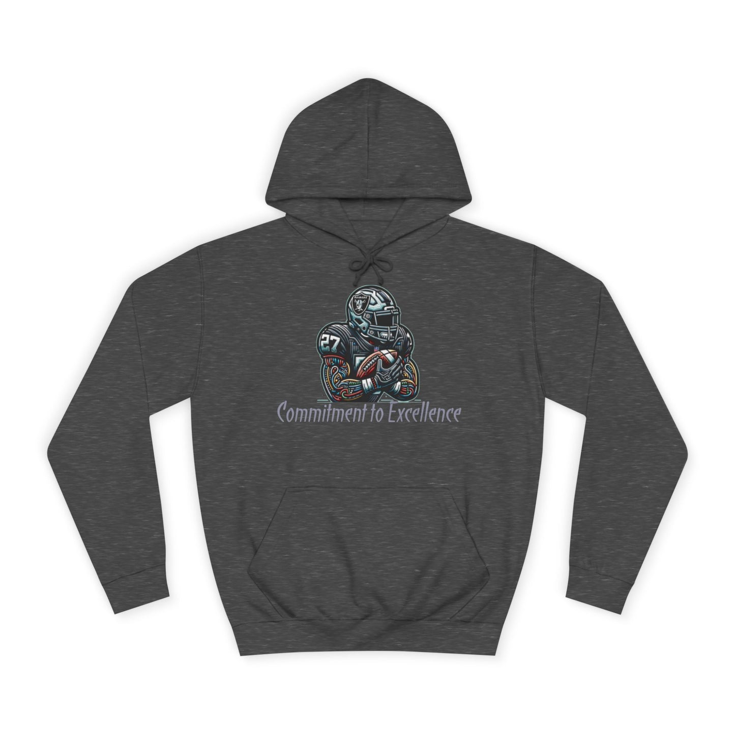 Jet Black NFL Men’s Hoodie – "Commitment to Excellence" Game Day Football Sweatshirt with Drawstrings & Kangaroo Pocket