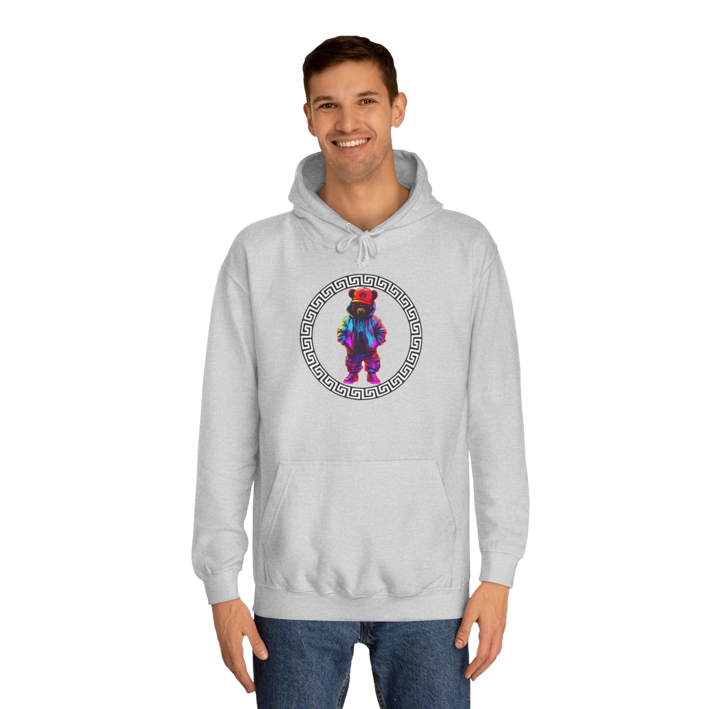 Cosmic Tie-Dye Bear Graphic Sweater – Vibrant Streetwear Pullover