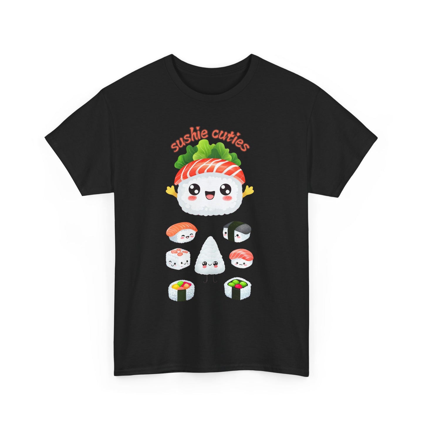 Sushi Cuties Unisex Heavy Cotton Tee - Cute Sushi Graphic Tee for Food Lovers