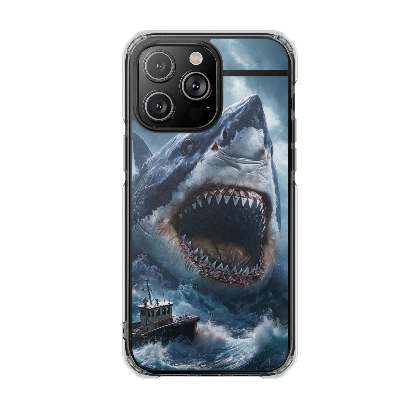 Shark Attack Magnetic Clear Impact Case – Ocean Adventure Phone Cover