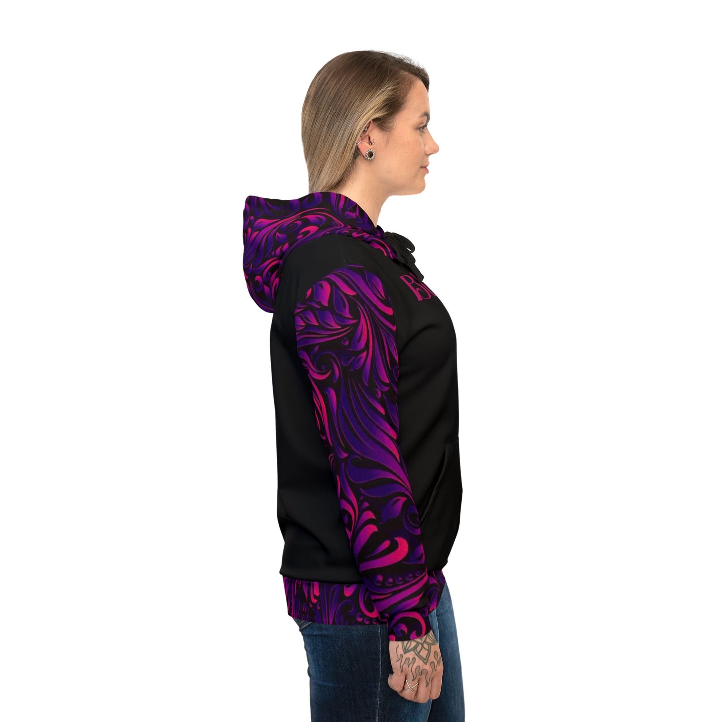 "Blessed Purple & Pink Hoodie – Vibrant Floral Faith-Inspired Sweatshirt for Every Occasion"