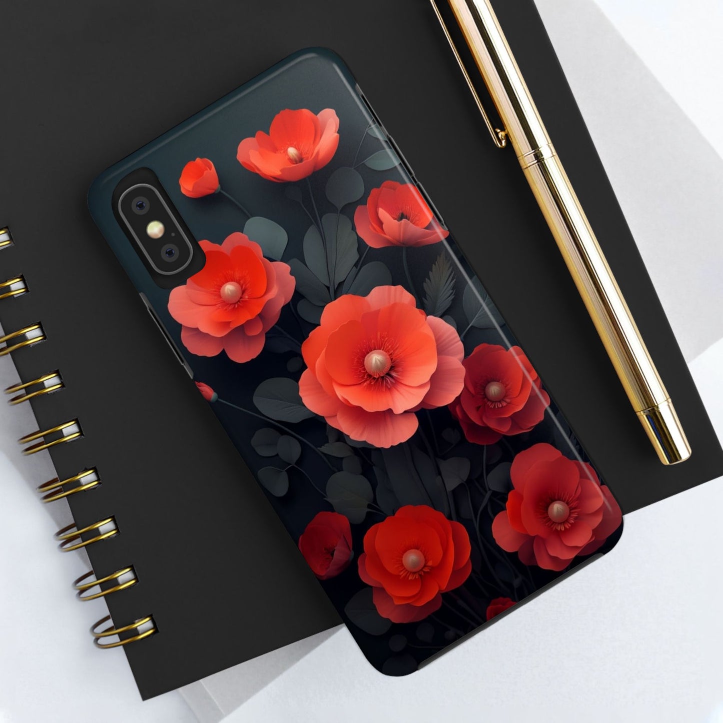 Vibrant Floral Tough Phone Case - Durable Protection with Gorgeous Red Poppies for iPhones & Androids πΊπ±