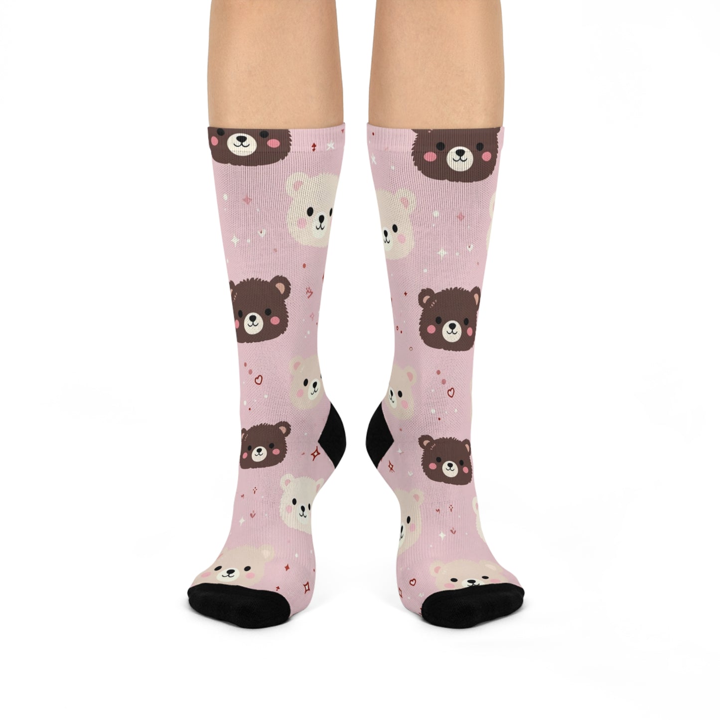 Cute Bears Cushioned Crew Socks | Stylish Comfort for Everyday Wear