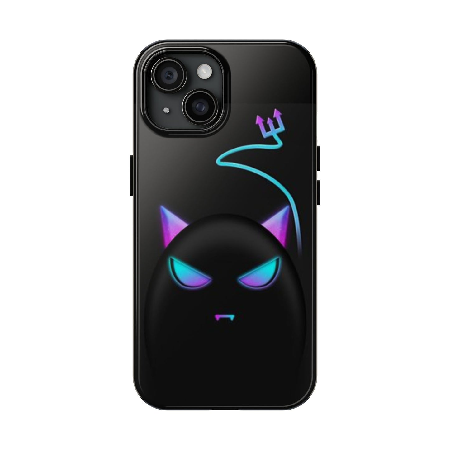 Demonic Cat Tough Phone Case - Cute & Edgy Phone Protection for Cat Lovers