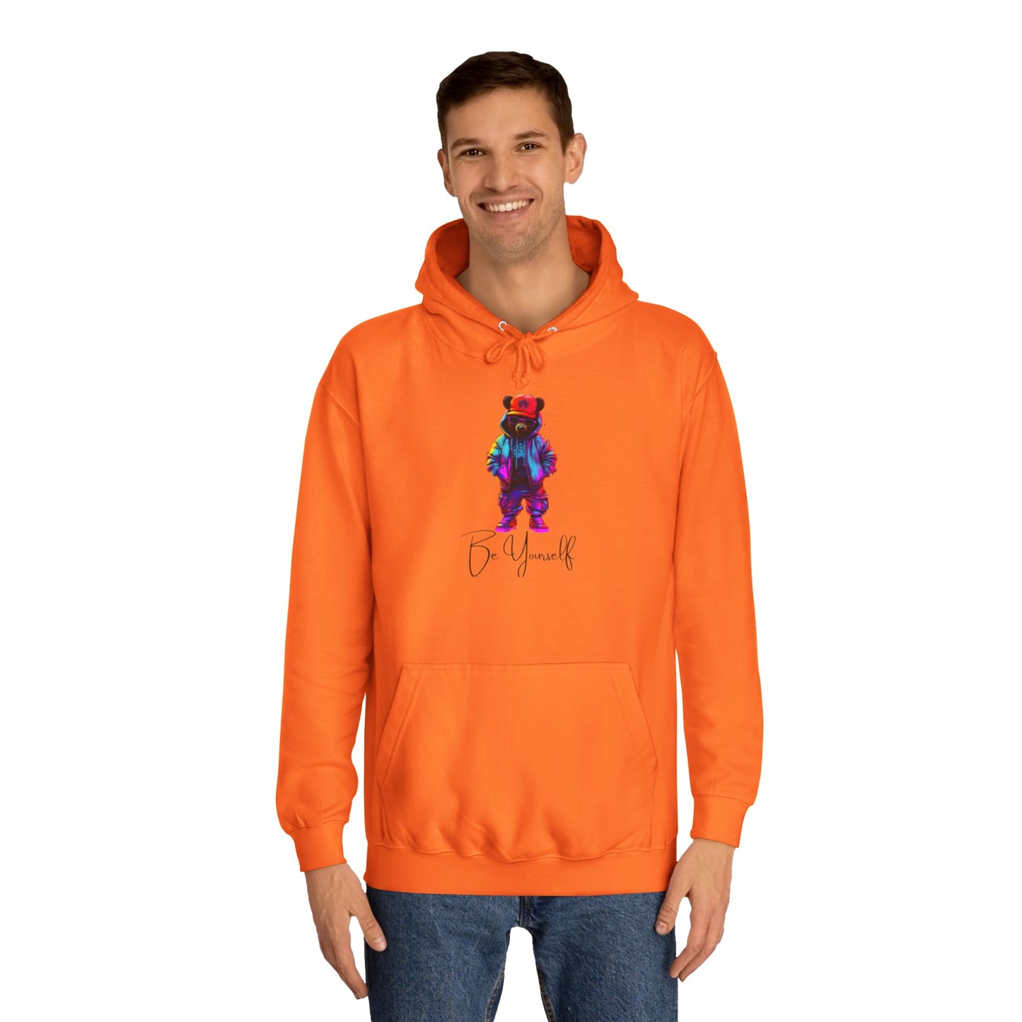 White Ice Hoodie for Men – When They Need Me Graphic with Drawstrings & Kangaroo Pocket