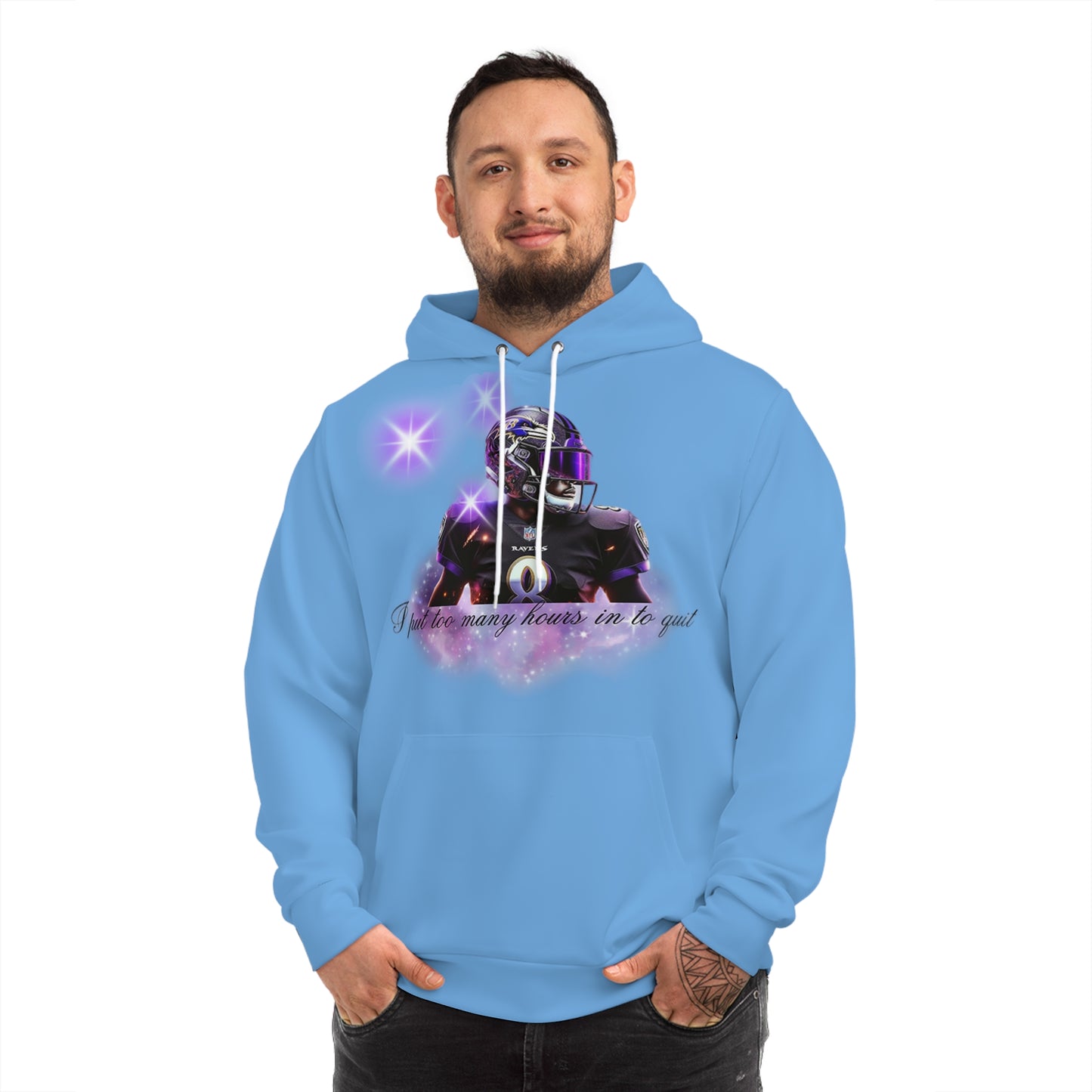 Glacier Blue "Hours In, Victory Out" NFL Hoodie – Champion’s Work Ethic Football Sweatshirt