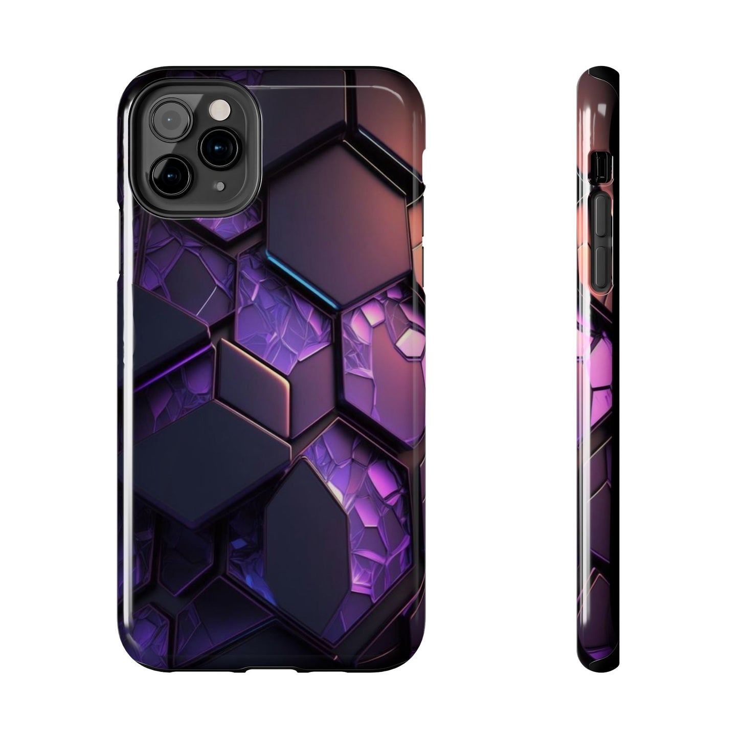 Hexagonal Tough Phone Case - Vibrant Protective Design for Tech Enthusiasts