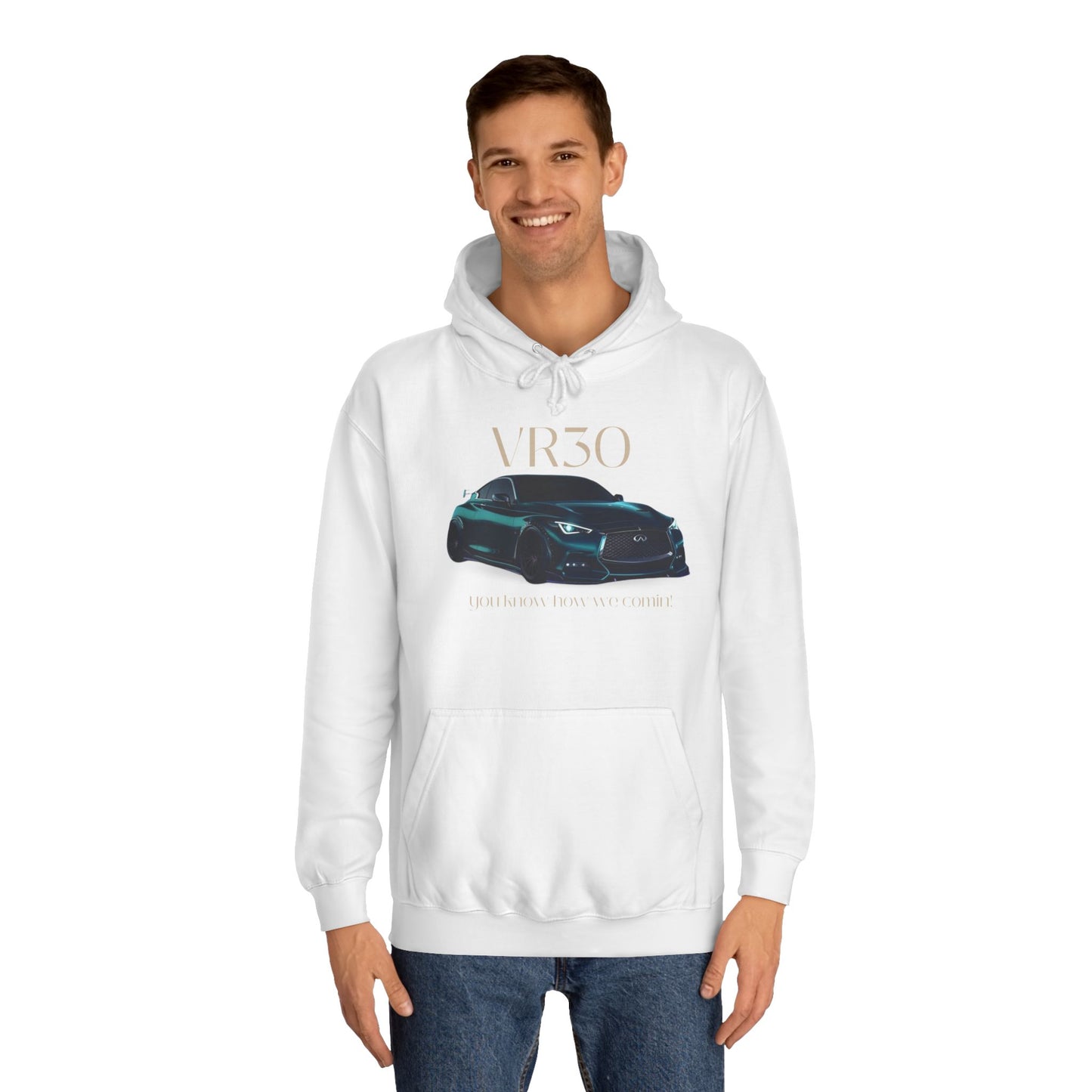 Pearl Glacier White Hoodie for Men– V3ro Sports Car Inspired Graphic Apparel