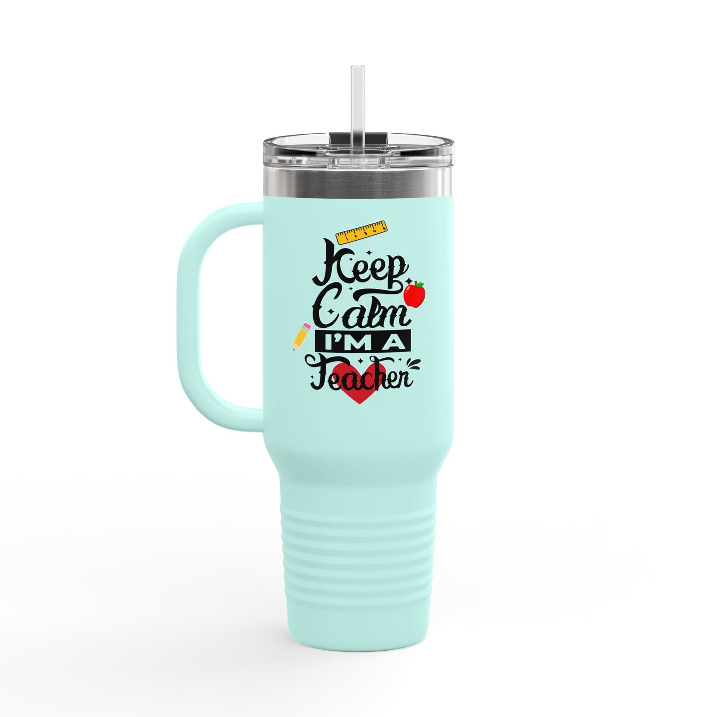 π Teacher Insulated Travel Mug 40oz β Keep Calm and Teach On | Perfect Teacher Appreciation Gift ββ¨