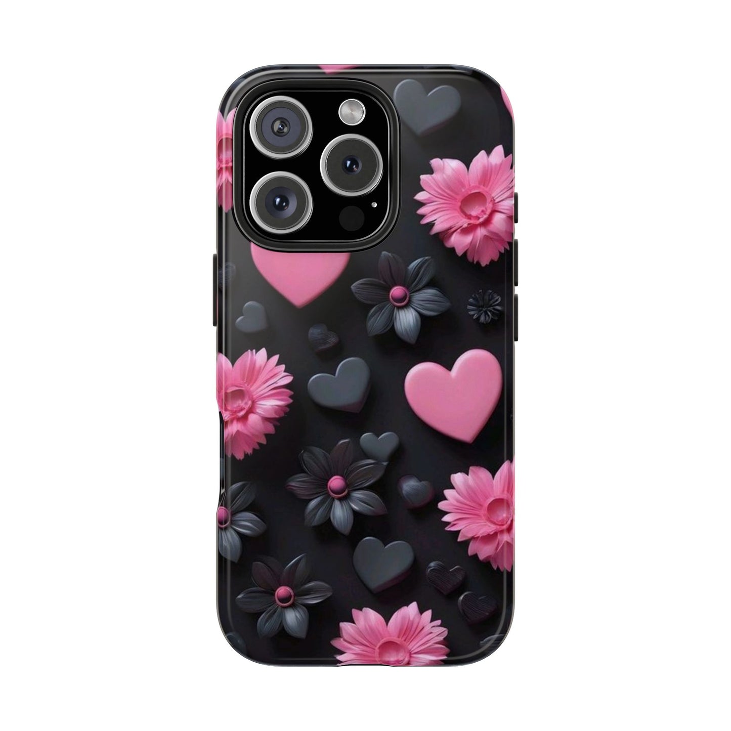 Floral Heart Tough Phone Case - Durable Protection Bold Design For iPhones & Androids