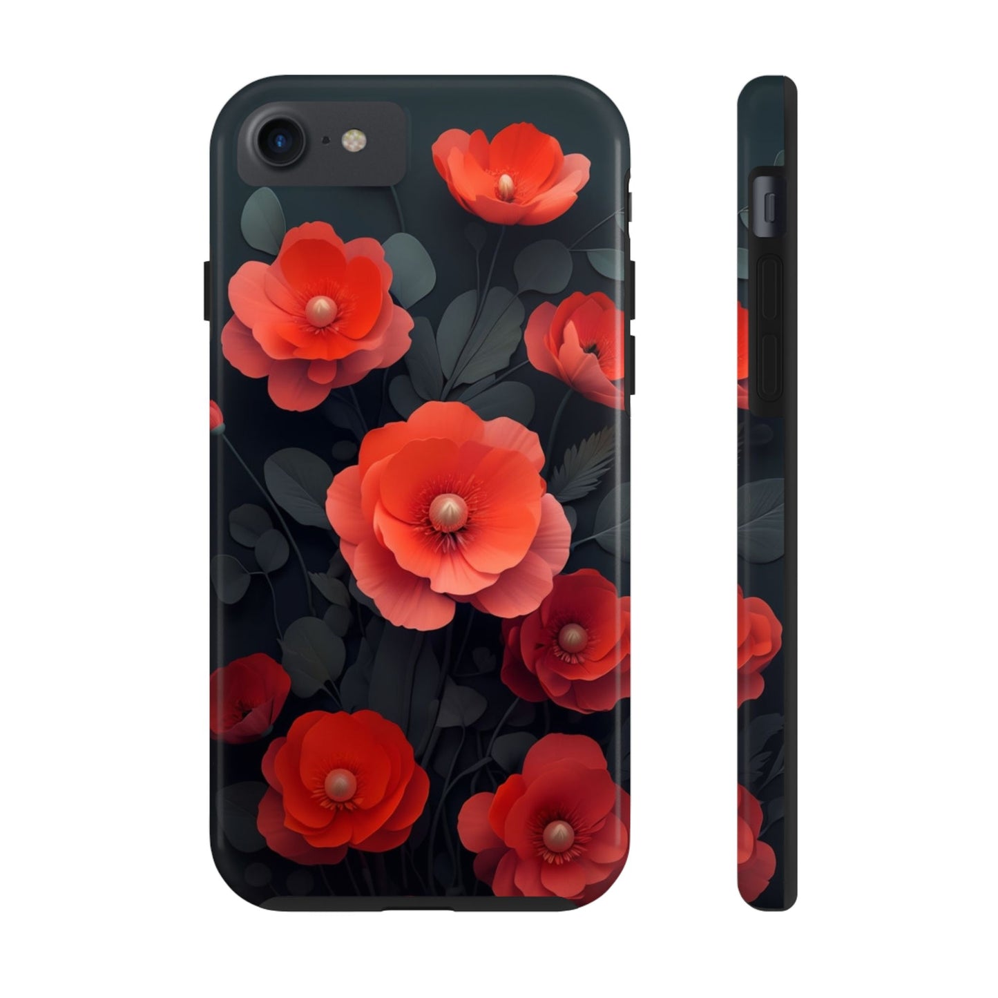 Vibrant Floral Tough Phone Case - Durable Protection with Gorgeous Red Poppies for iPhones & Androids πΊπ±