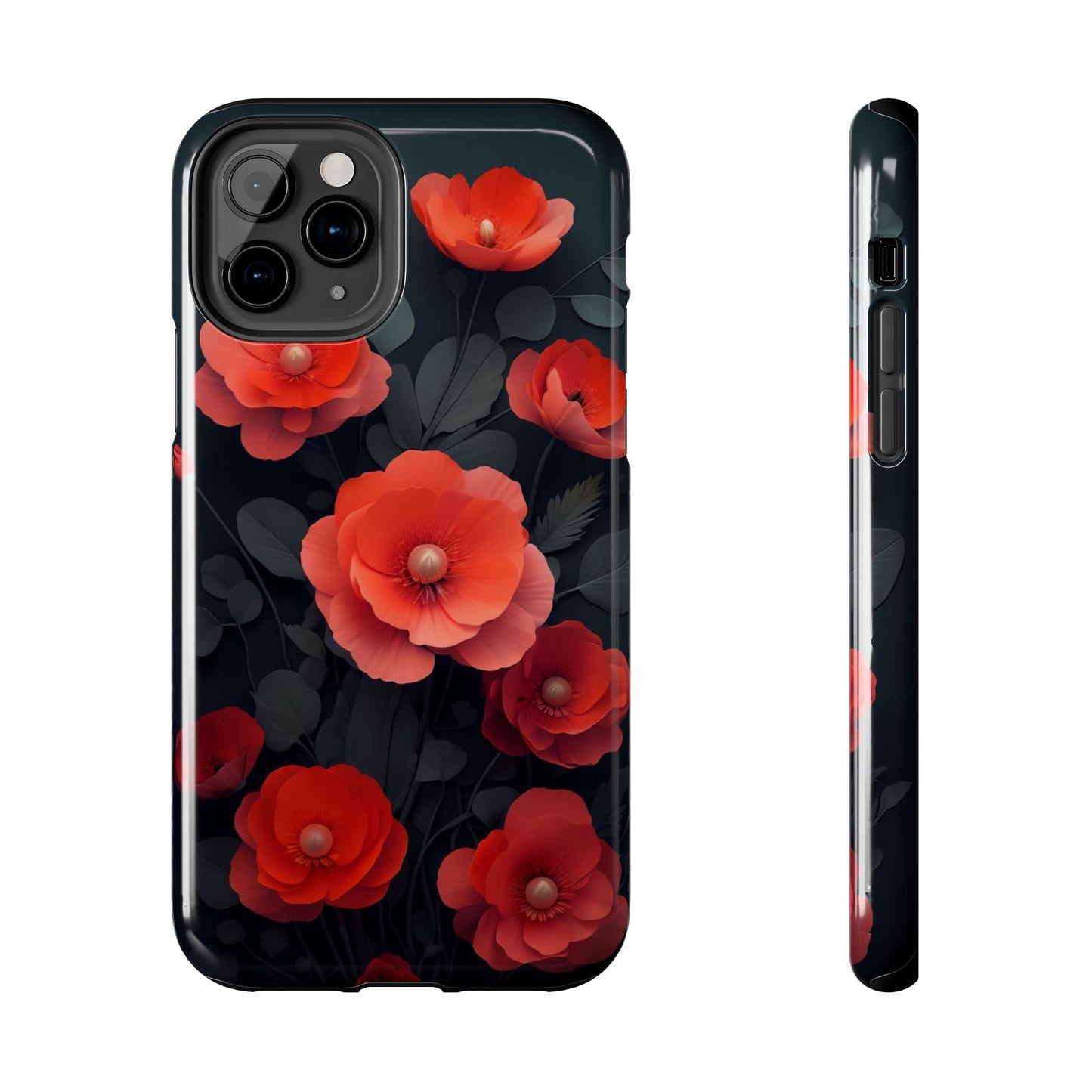Vibrant Floral Tough Phone Case - Durable Protection with Gorgeous Red Poppies for iPhones & Androids πΊπ±