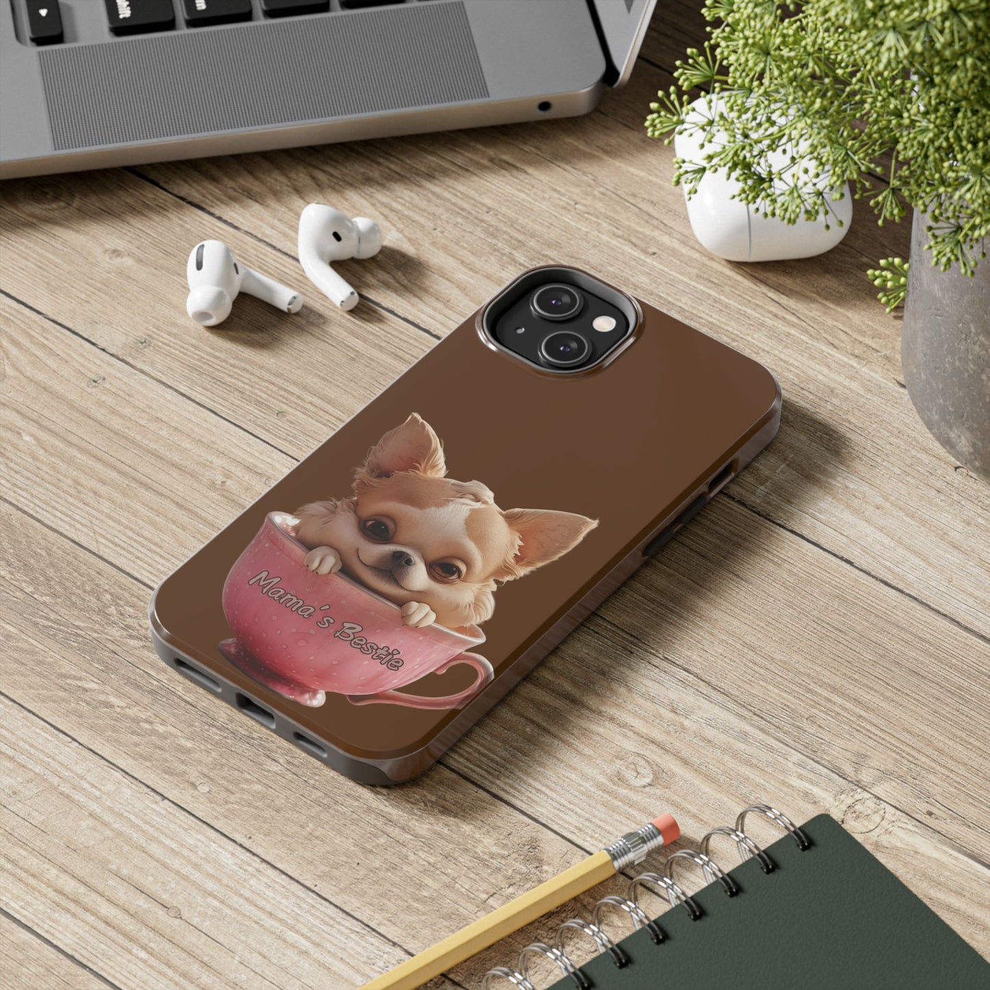 Cute Chihuahua Tough Phone Case - 'Mama's Bestie' Design