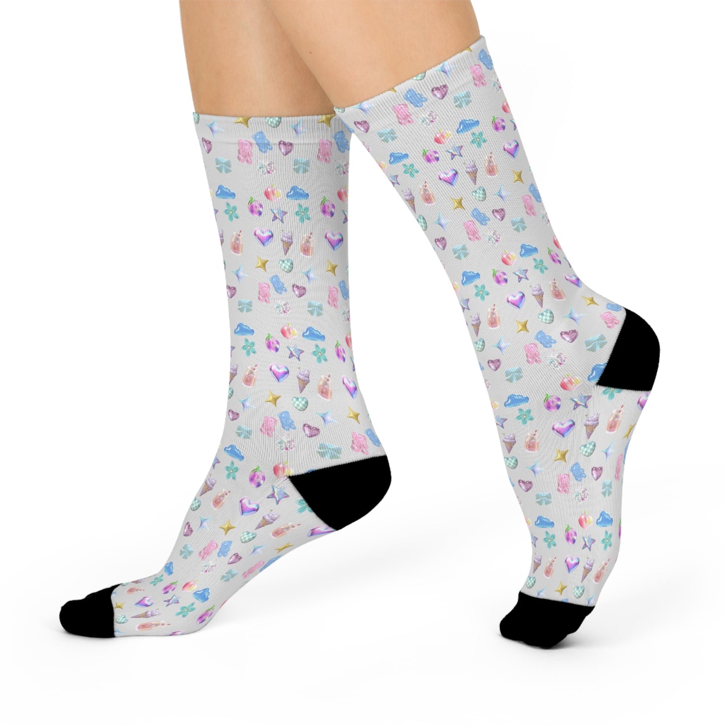 Cushioned Crew Socks- Cute Emojis