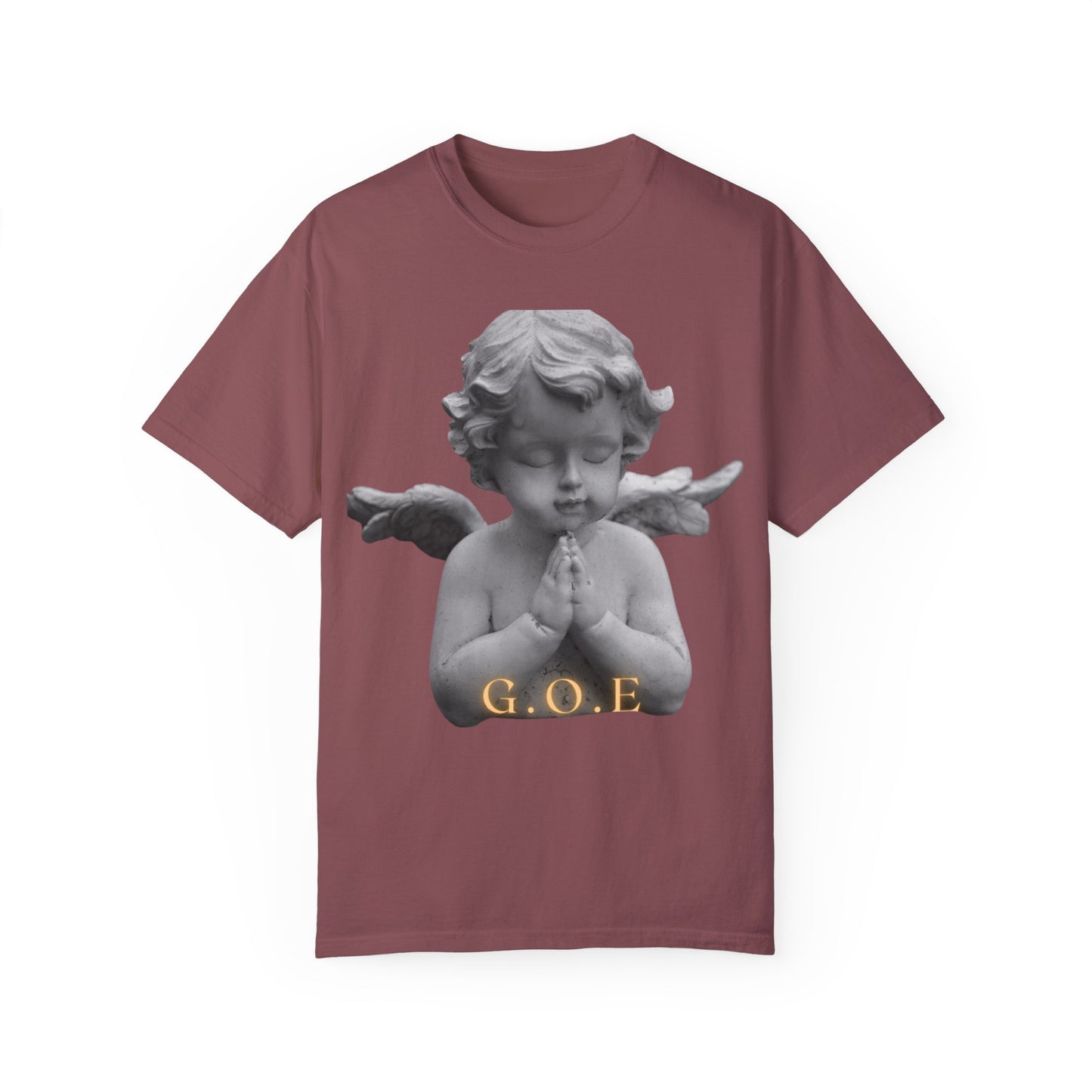 Heavenly White Men & Women T-Shirt – "G.O.E Angel" (God Over Everything) Faith-Inspired Tee