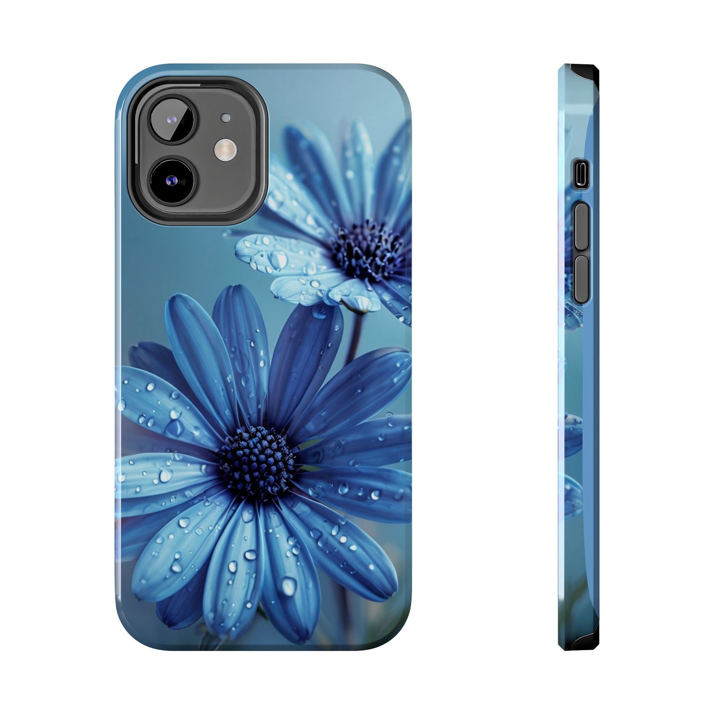 Blue Floral Tough Phone Case - Durable & Stylish Protection