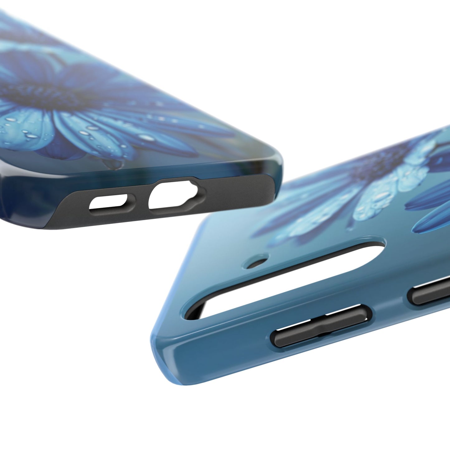 Blue Floral Tough Phone Case - Durable & Stylish Protection