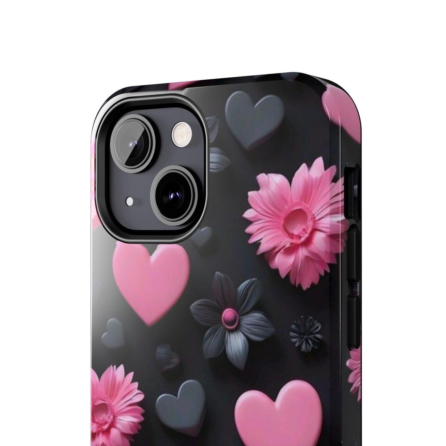 Floral Heart Tough Phone Case - Durable Protection Bold Design For iPhones & Androids