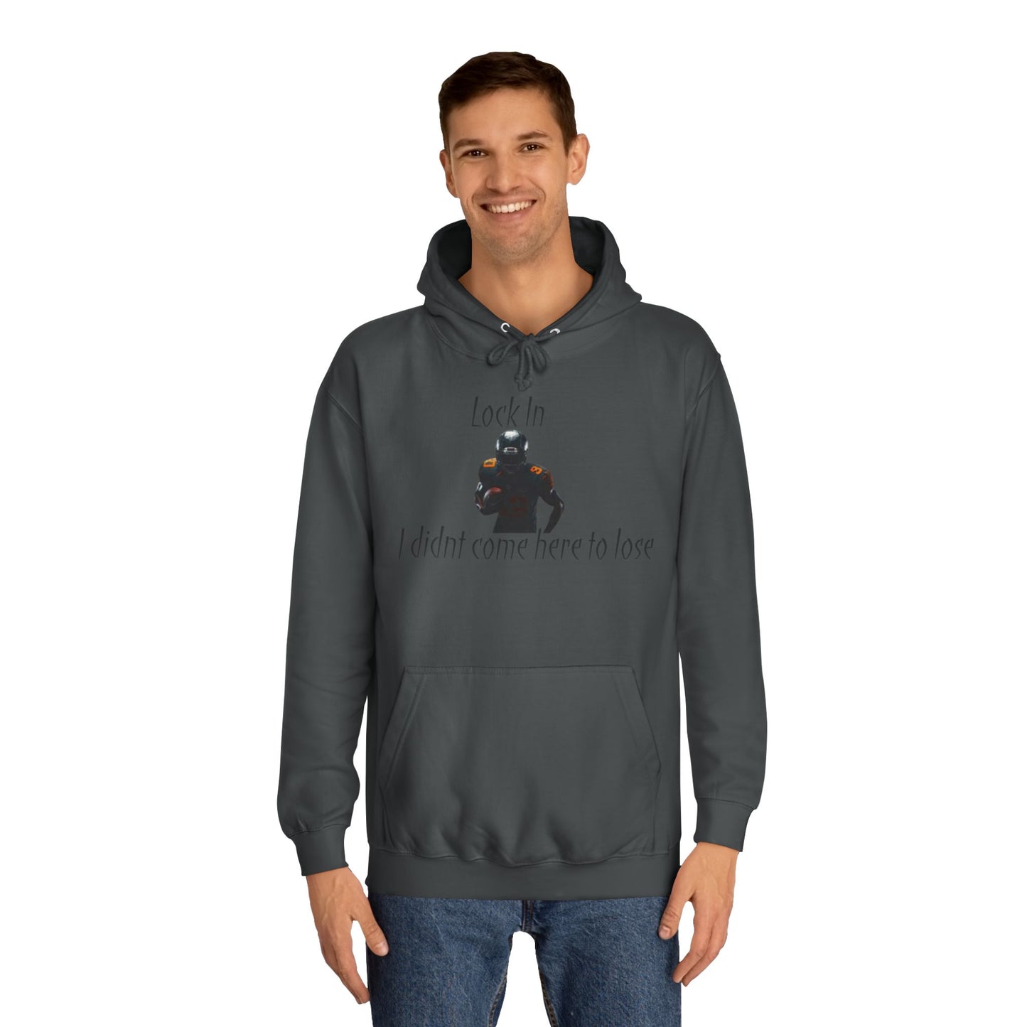 Glacier White Men’s NFL Hoodie – "Lock In" Football Edition Sweatshirt with Drawstrings & Kangaroo Pocket