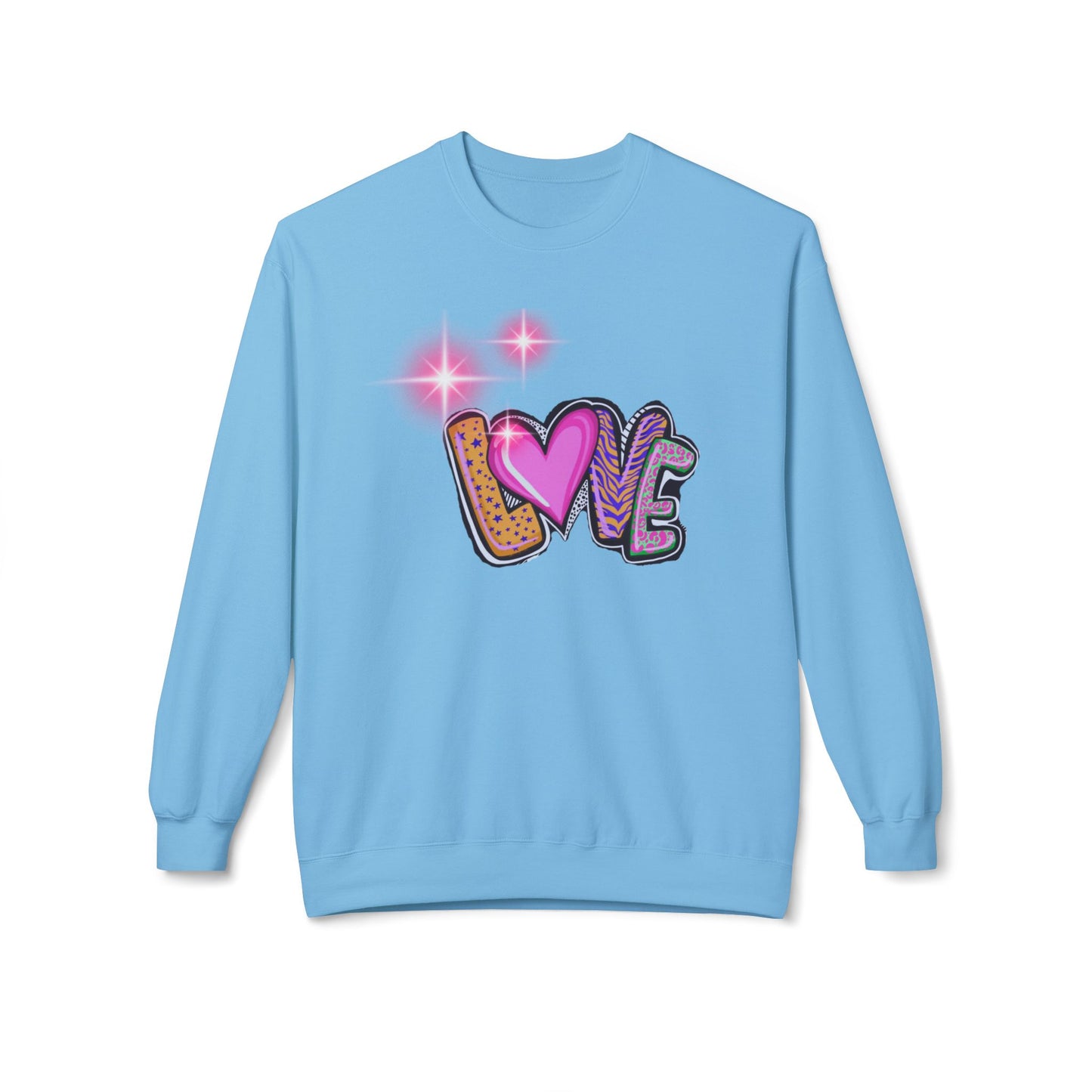 Snow Petal White Fleece Sweatshirt for Her – Soft Cozy Love-Inspired Gift