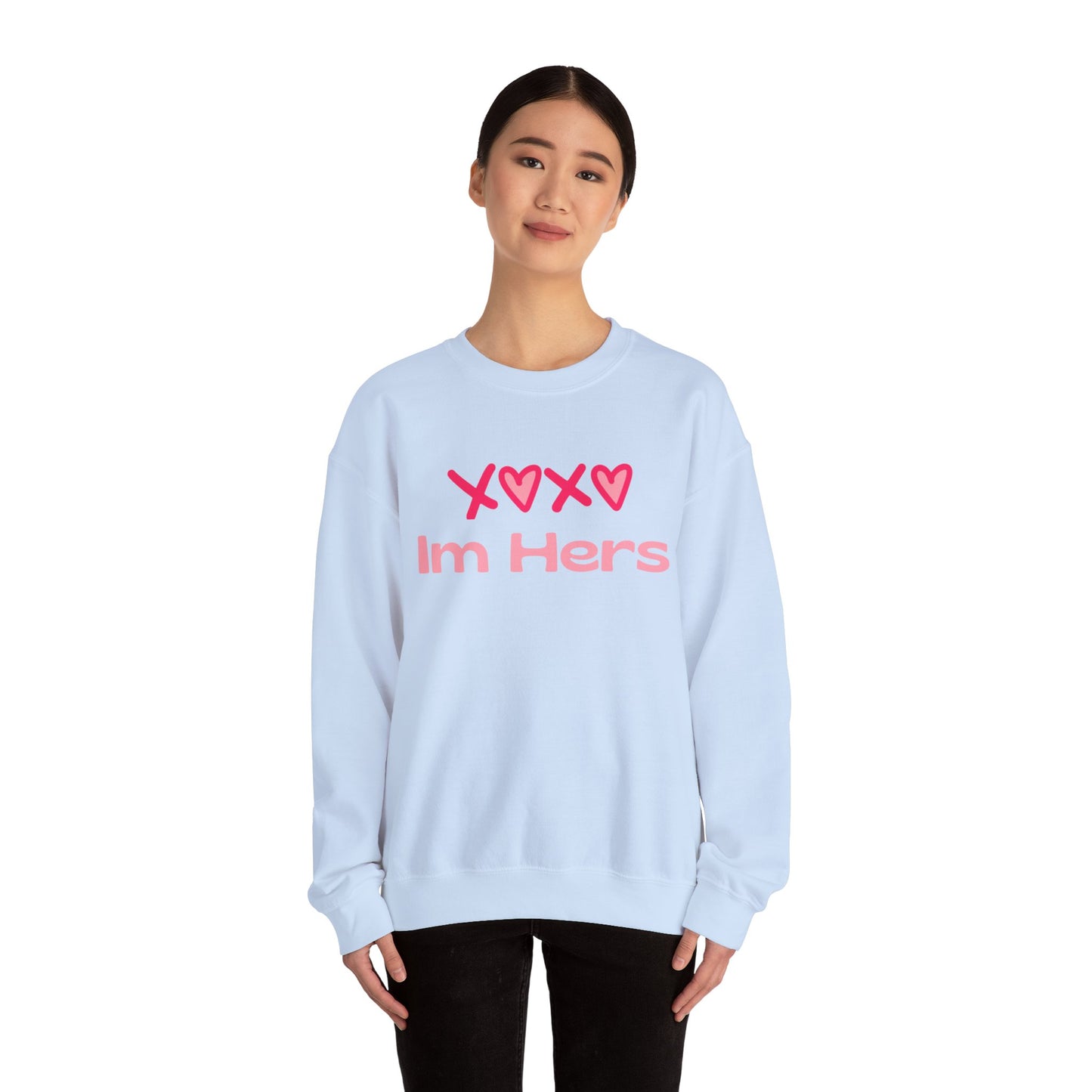 "XOXO ‘I’m His’ Crewneck Sweatshirt – Romantic Unisex Pullover | Cozy Valentine’s Day & Everyday Love Apparel"