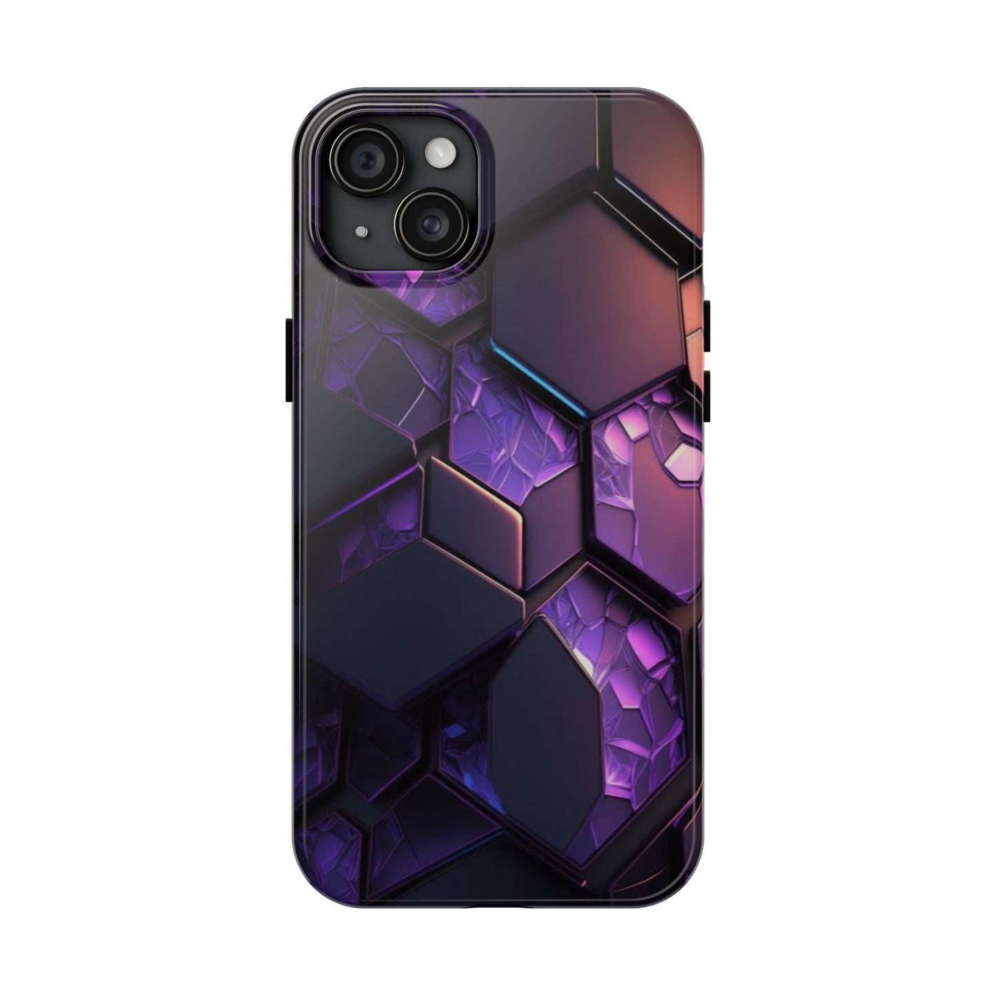Hexagonal Tough Phone Case - Vibrant Protective Design for Tech Enthusiasts