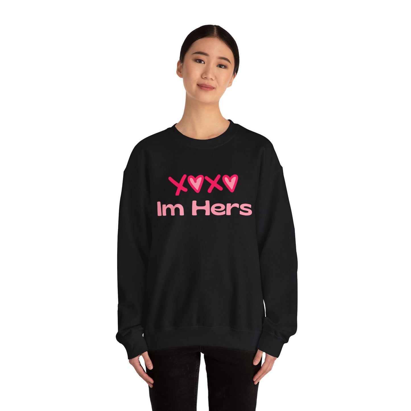 "XOXO ‘I’m His’ Crewneck Sweatshirt – Romantic Unisex Pullover | Cozy Valentine’s Day & Everyday Love Apparel"