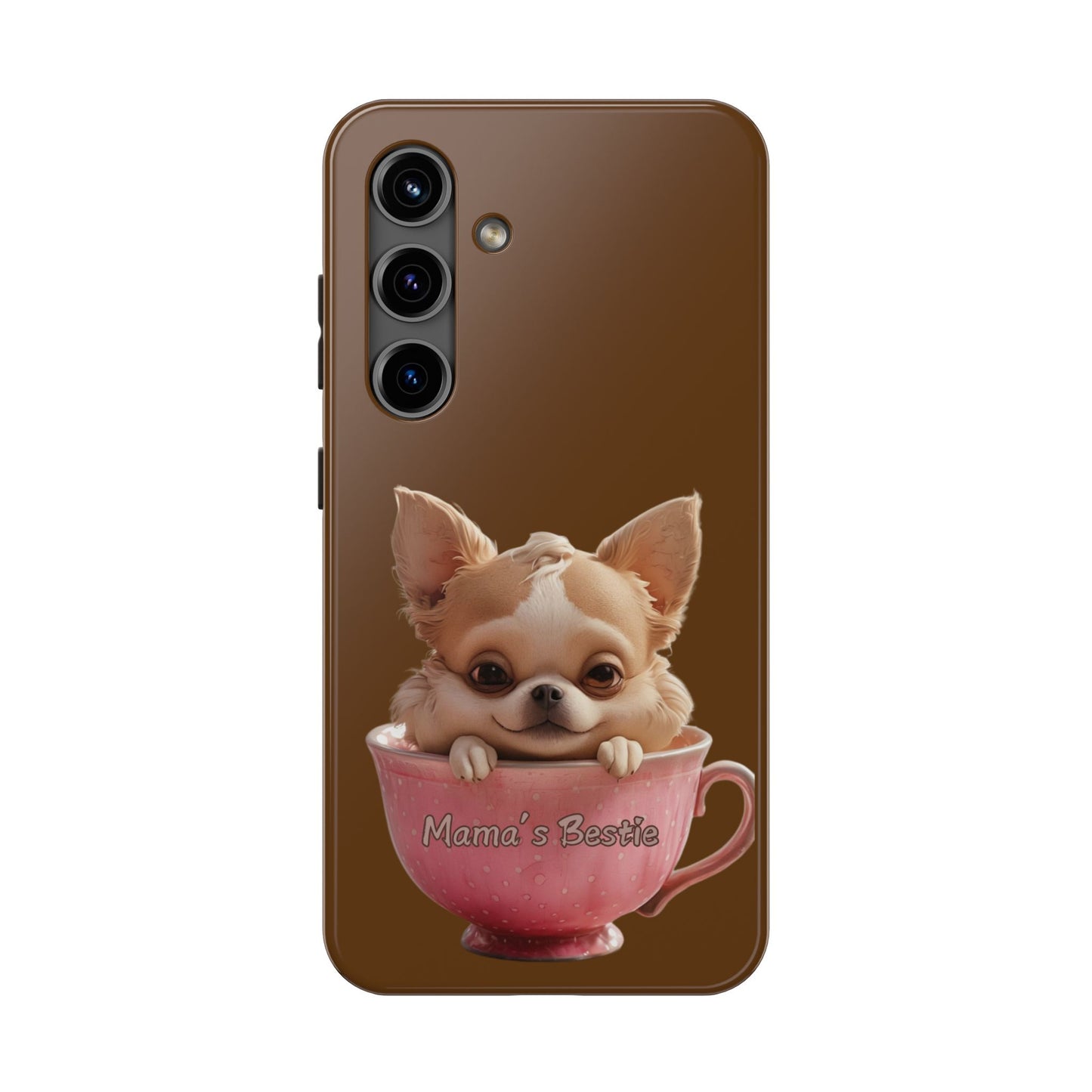 Cute Chihuahua Tough Phone Case - 'Mama's Bestie' Design