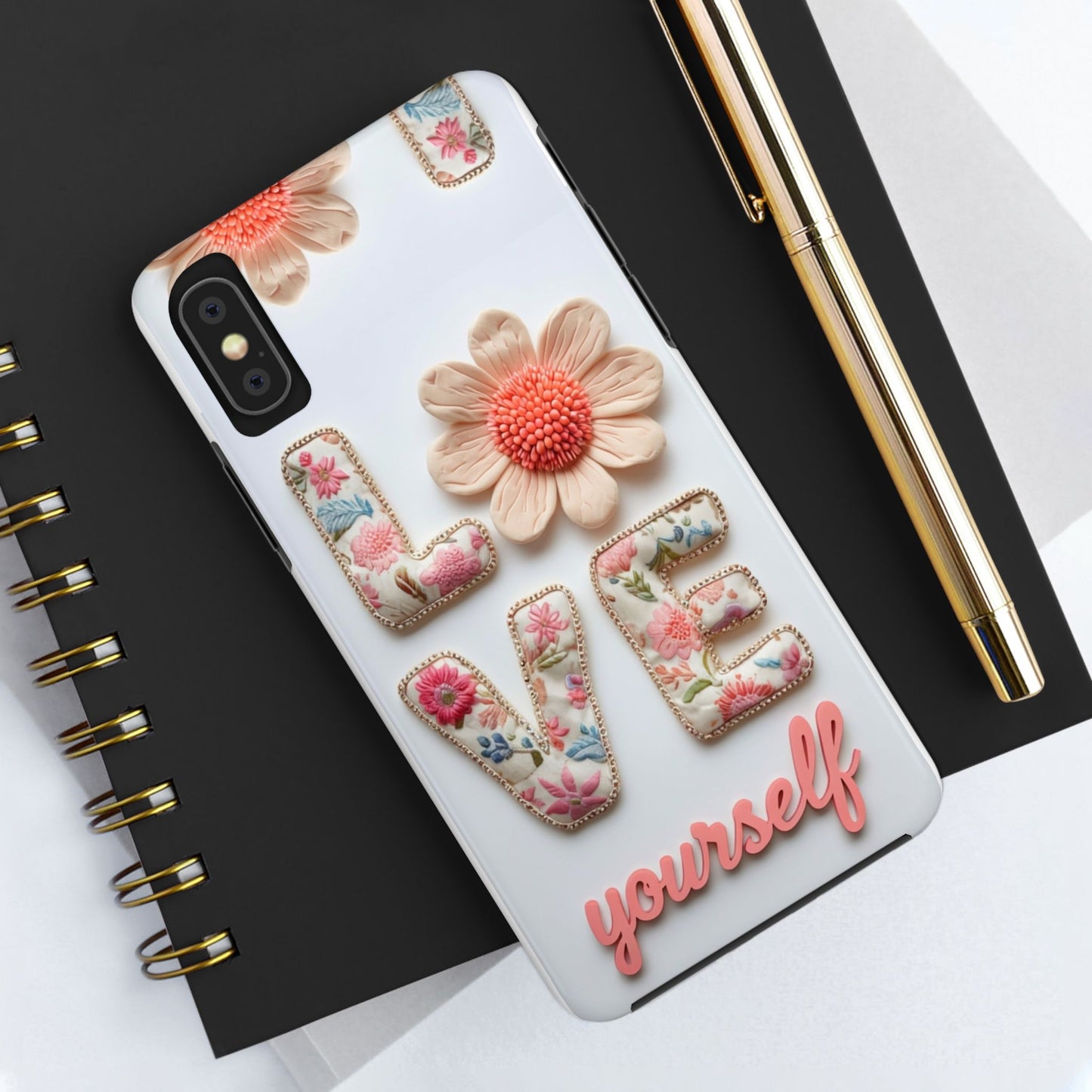 Floral 'Love Yourself' Tough Phone Case