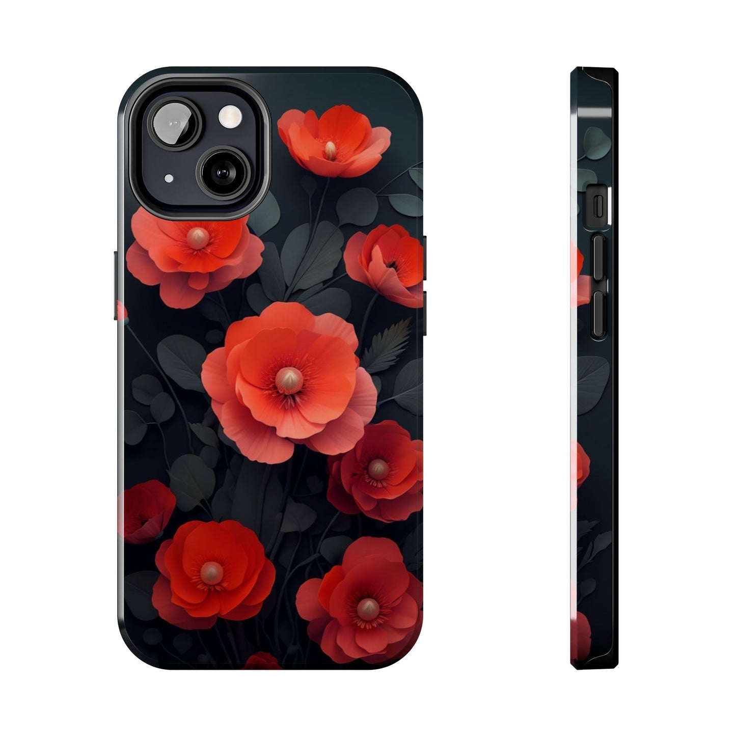 Vibrant Floral Tough Phone Case - Durable Protection with Gorgeous Red Poppies for iPhones & Androids πΊπ±