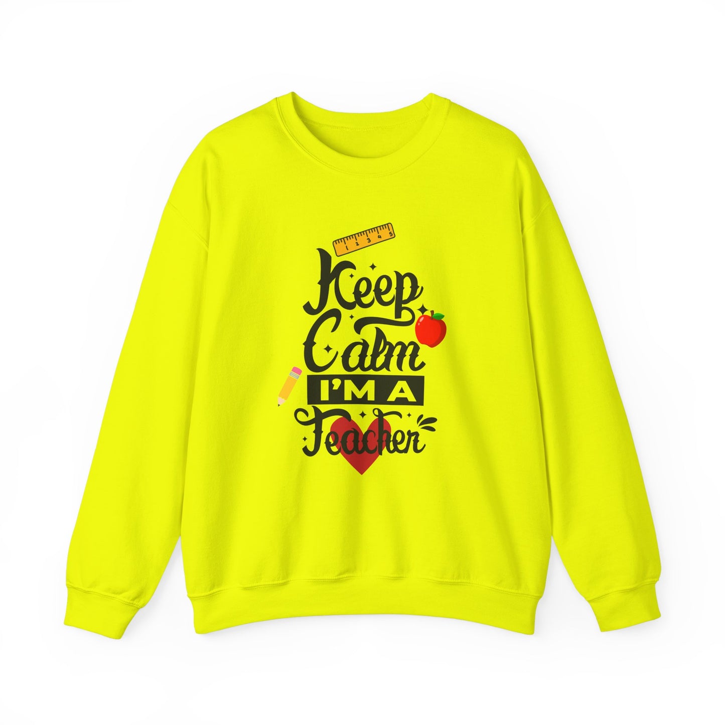 Chalkboard Calm Baby Blue Sweatshirt for Women – Keep Calm I'm a Teacher Appreciation Crew
