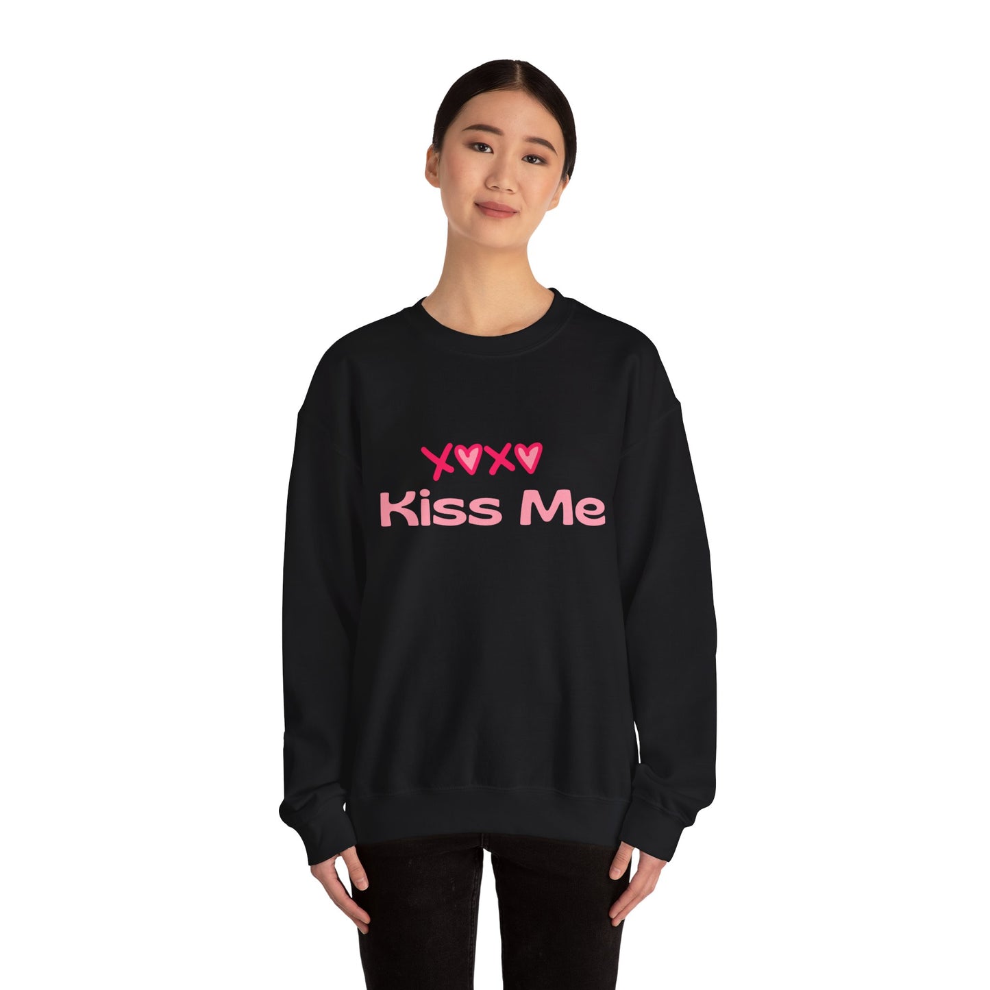 Kiss Me Heavy Blend Sweatshirt – Cute Gift for Women | Cozy & Romantic Pullover
