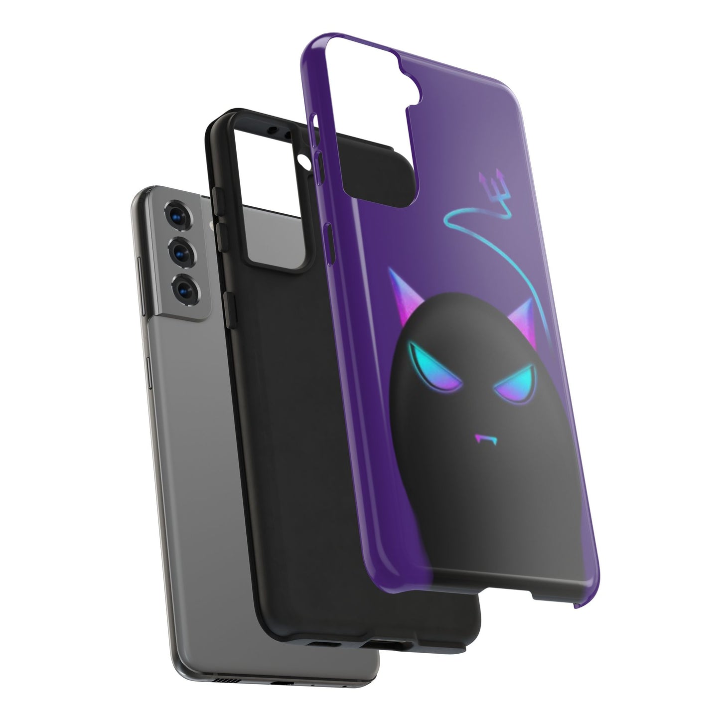 Demonic Cat Tough Phone Case - Cute & Edgy Phone Protection for Cat Lovers