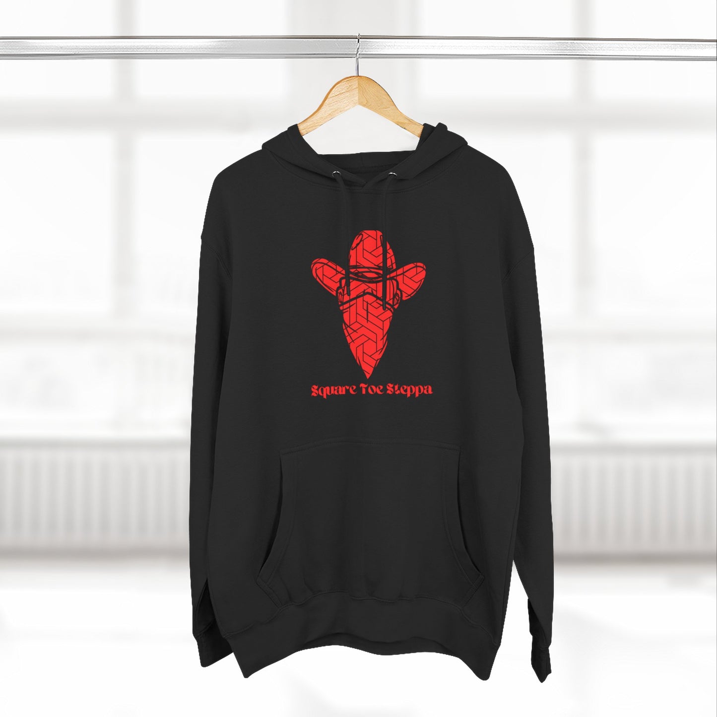 Saddle Brown Men’s Hoodie – "Square Toe Steppa" Western Cowboy with Drawstrings & Kangaroo Pocket