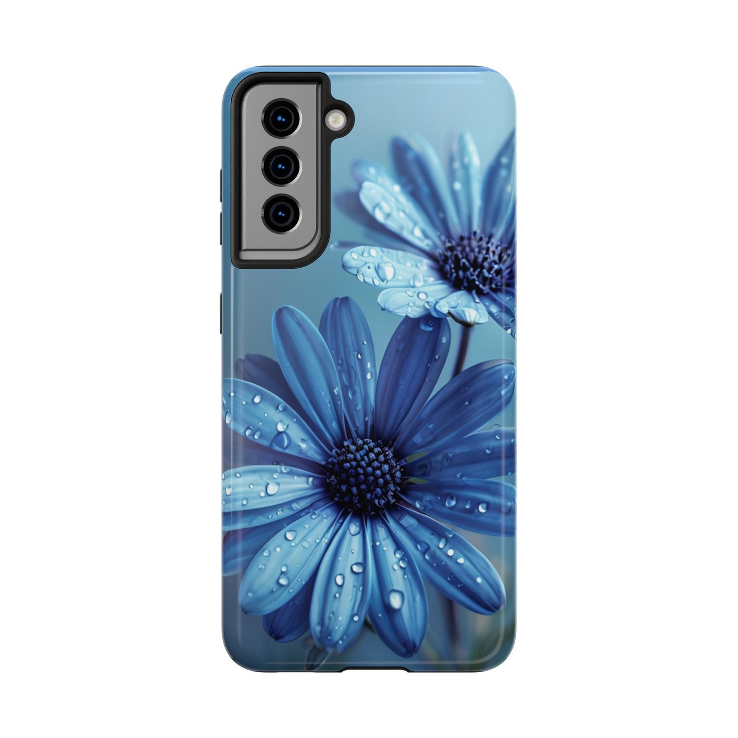Blue Floral Tough Phone Case - Durable & Stylish Protection