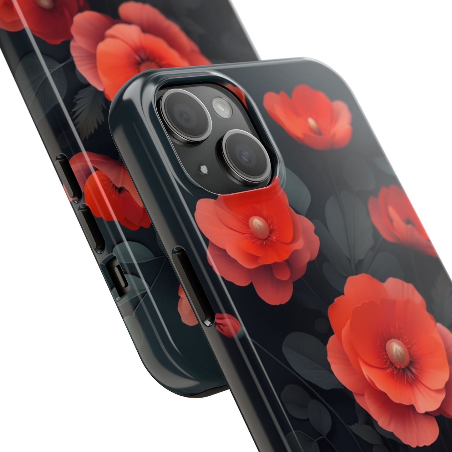 Vibrant Floral Tough Phone Case - Durable Protection with Gorgeous Red Poppies for iPhones & Androids πΊπ±
