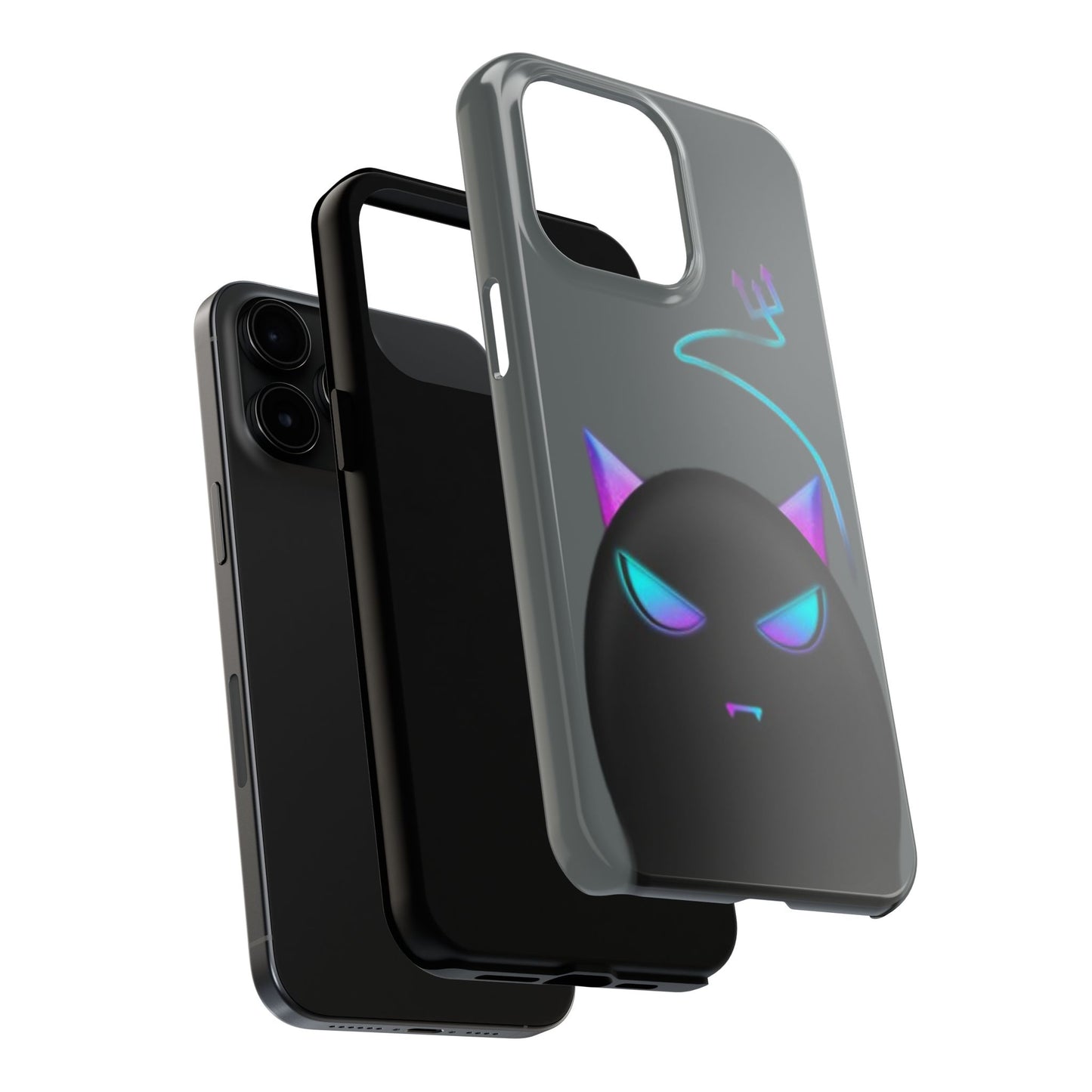 Demonic Cat Tough Phone Case - Cute & Edgy Phone Protection for Cat Lovers