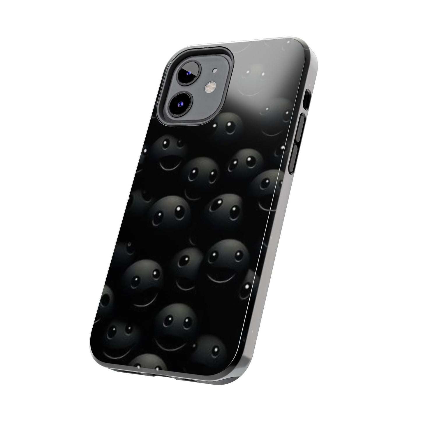 😊 Cute Smiley Face Black Tough Phone Case – Fun & Durable Protection for iPhone & Android