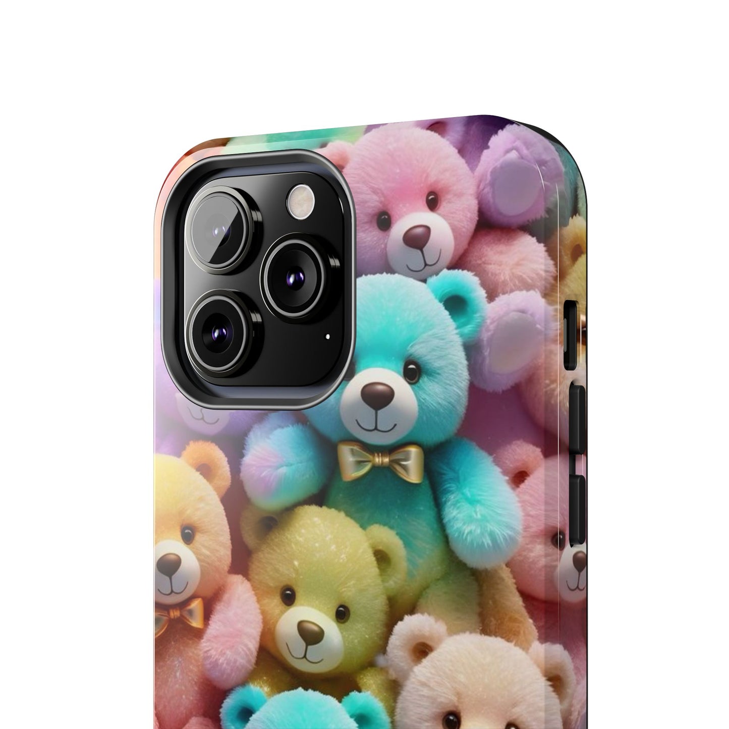 "Cute Teddy Bear Tough Phone Case – Colorful Plush-Inspired Protective Cover for iPhone & Android"