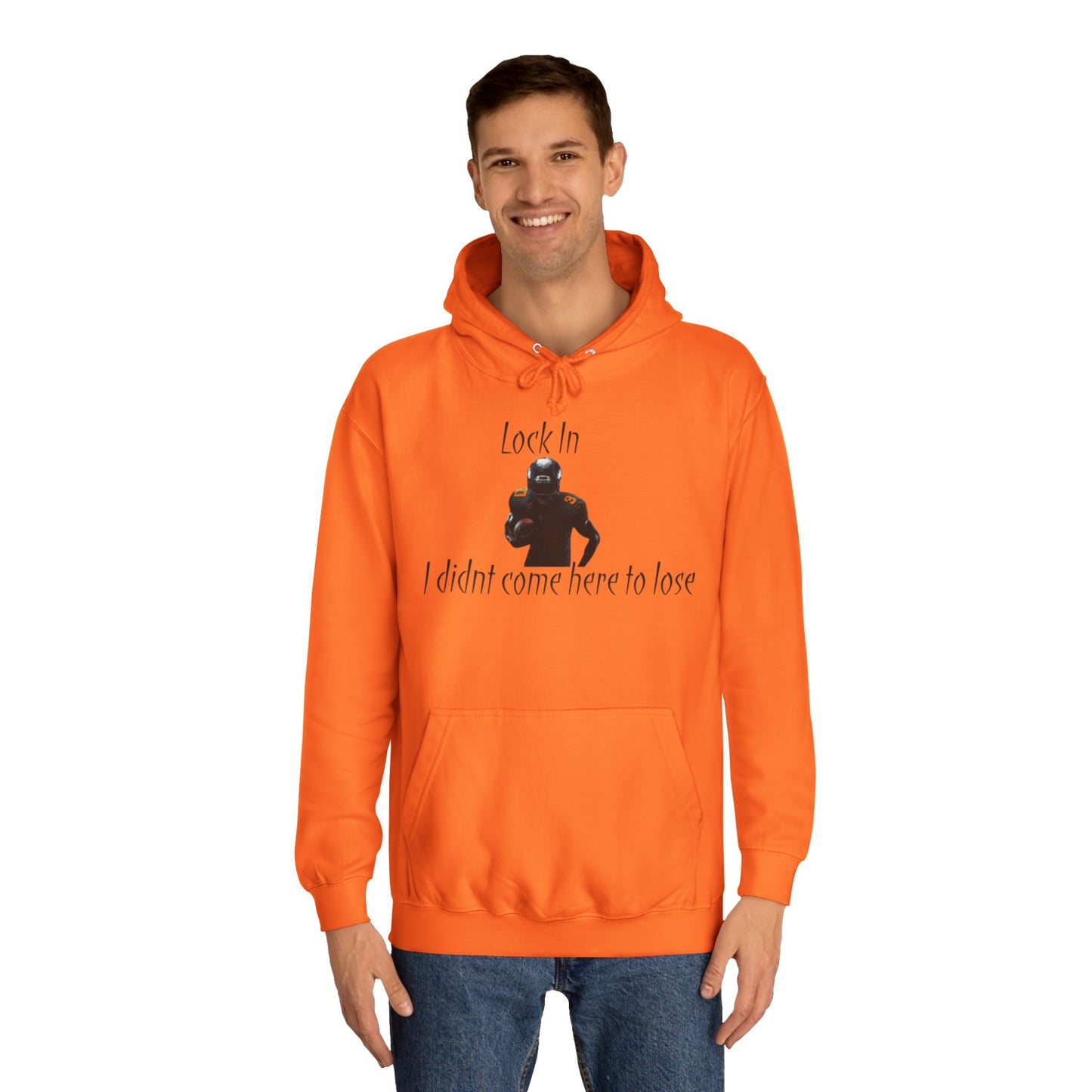 Glacier White Men’s NFL Hoodie – "Lock In" Football Edition Sweatshirt with Drawstrings & Kangaroo Pocket