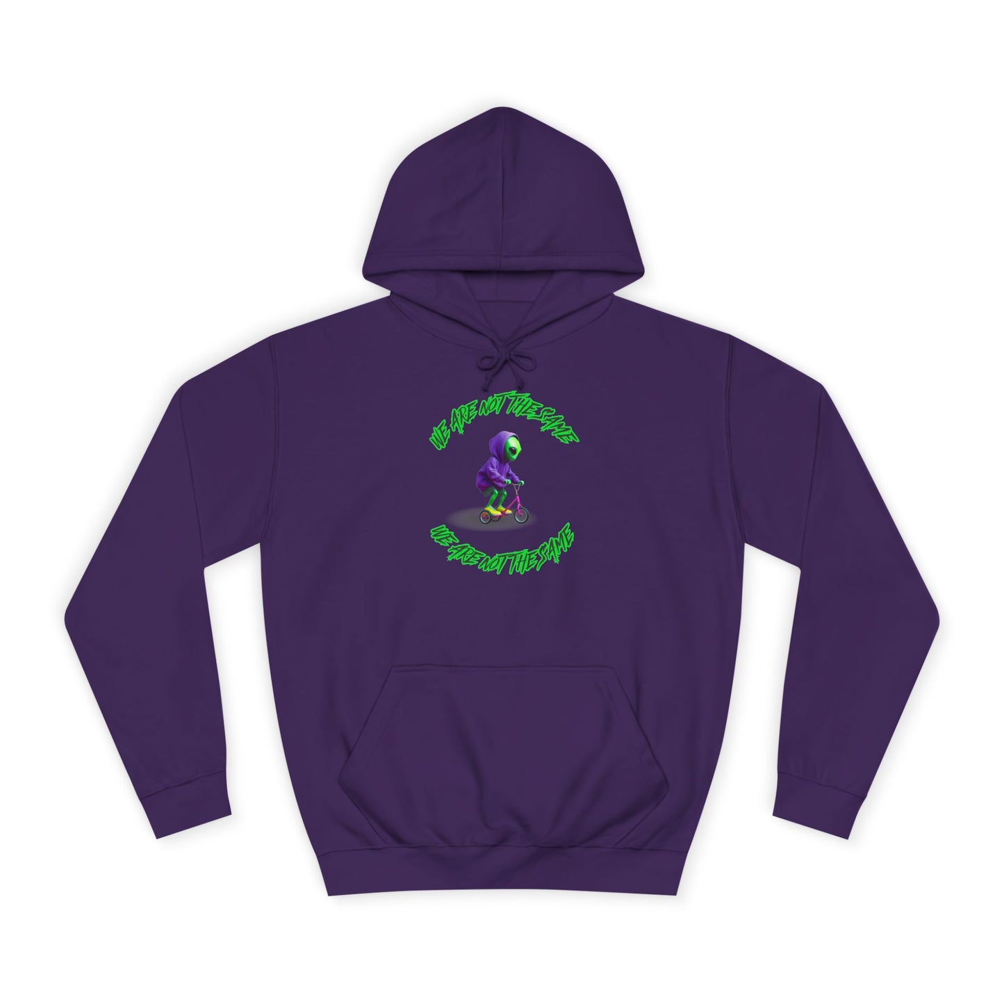 Cosmic Charcoal Hoodie for Men & Women – Alien "We Are Not The Same" Statement