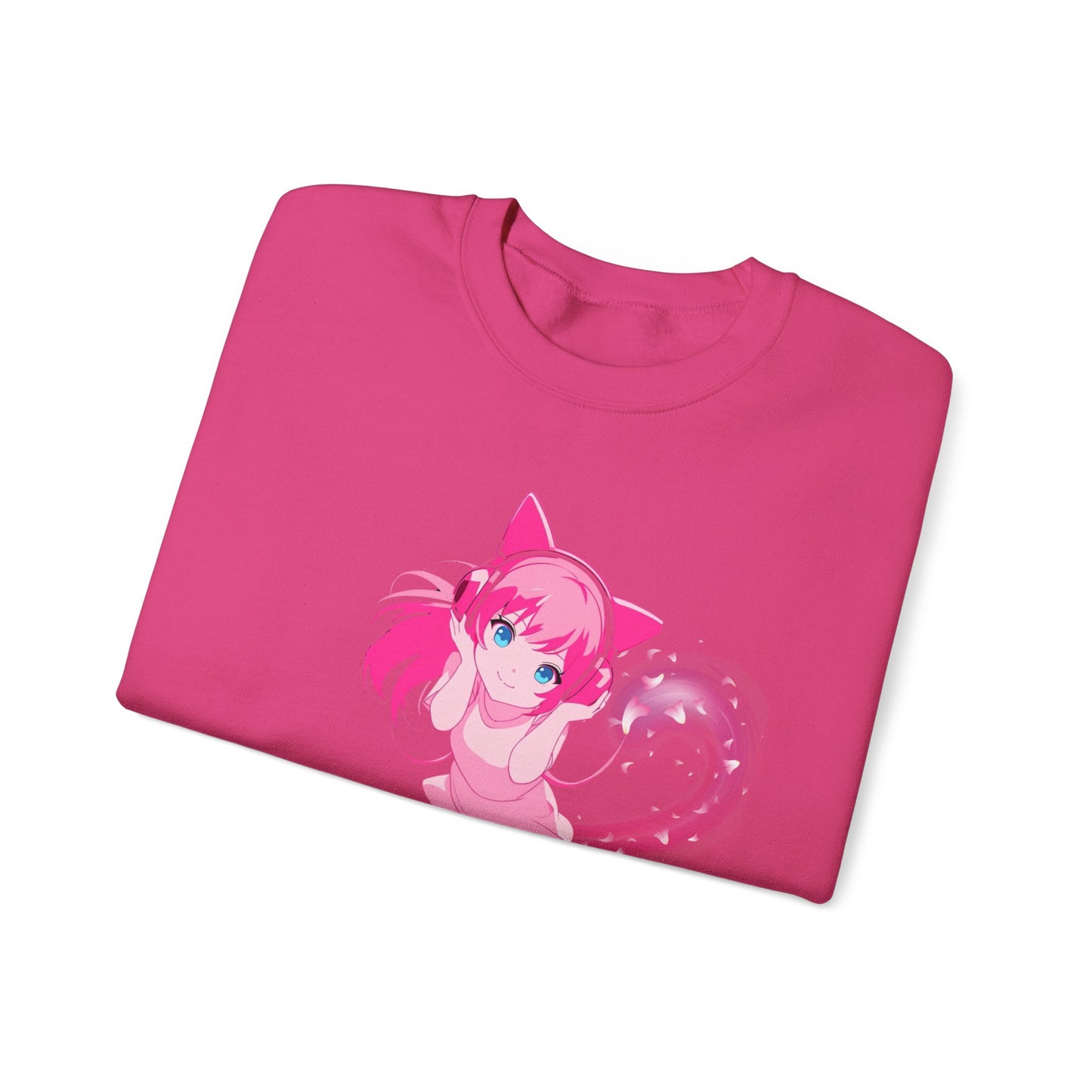Obsidian Black Self-Love Sweatshirt – Adorable Pink Anime Character Crewneck