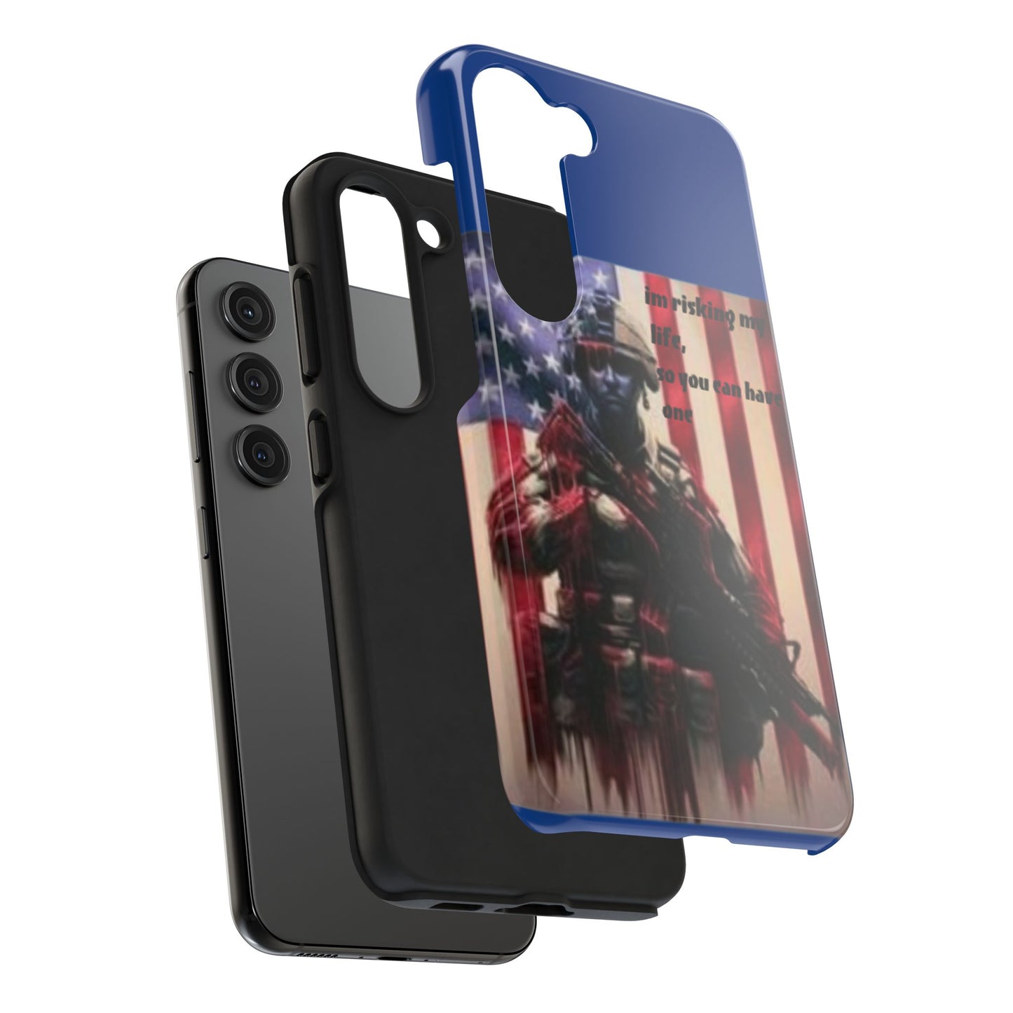 Patriotic Tough Phone Case - 'I'm Risking My Life' Design