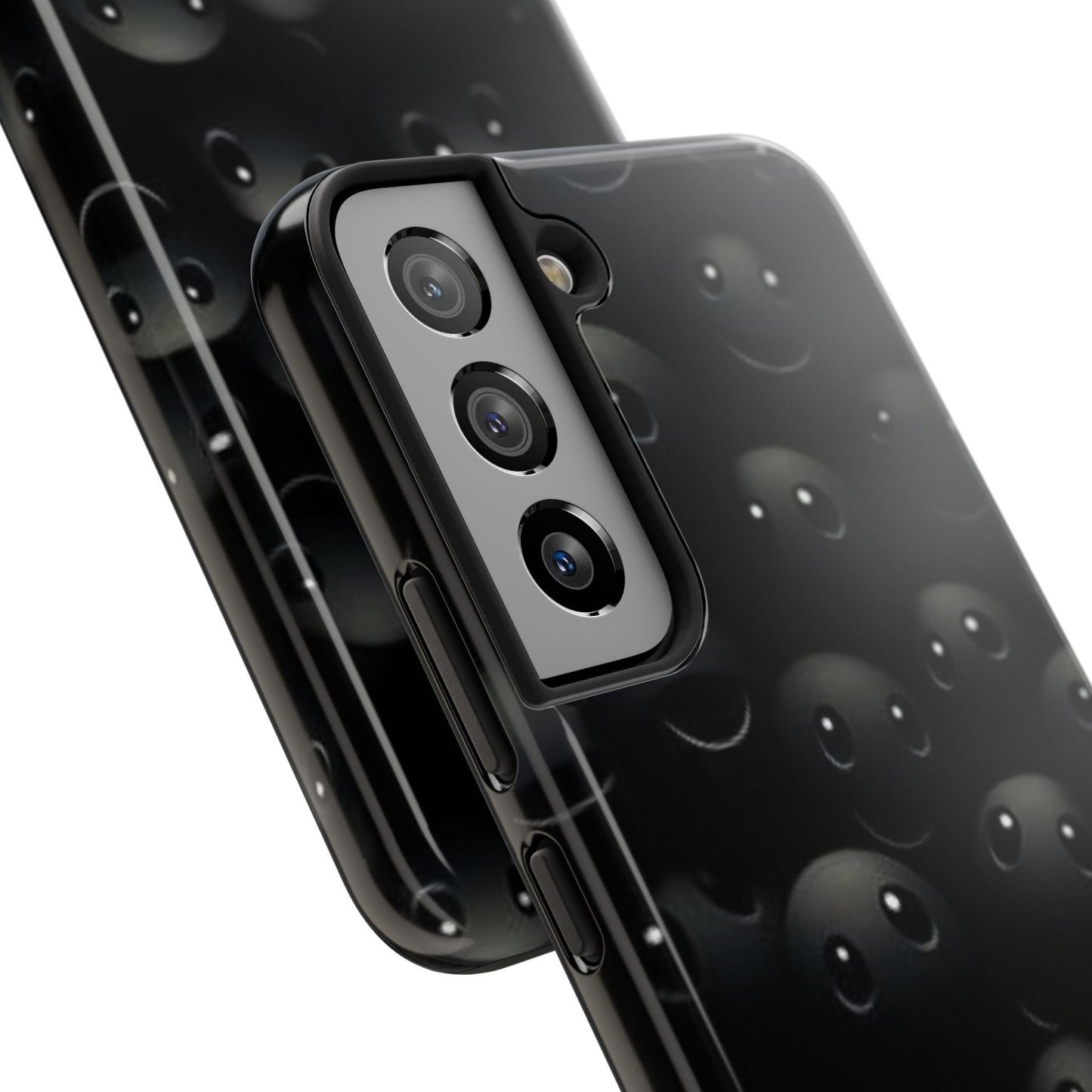 😊 Cute Smiley Face Black Tough Phone Case – Fun & Durable Protection for iPhone & Android