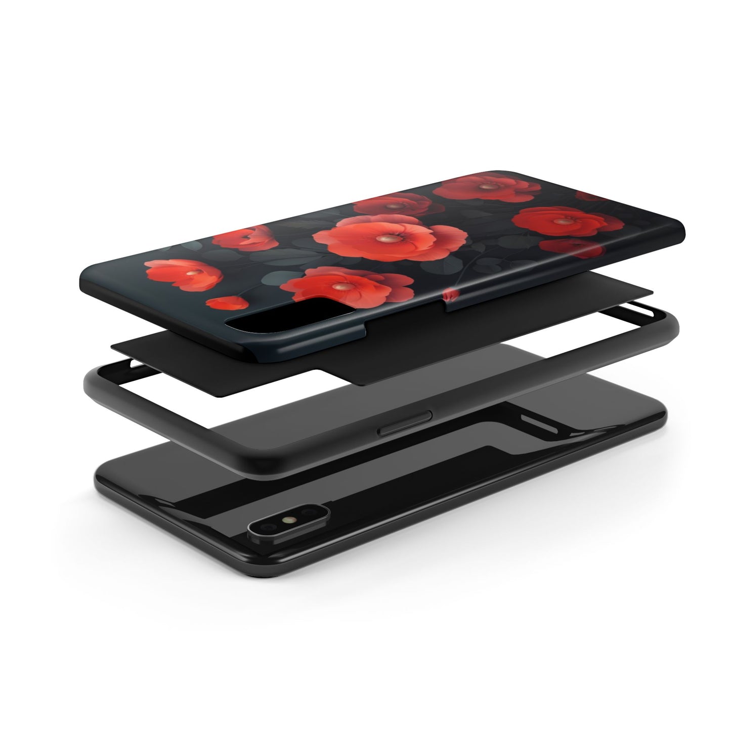 Vibrant Floral Tough Phone Case - Durable Protection with Gorgeous Red Poppies for iPhones & Androids πΊπ±