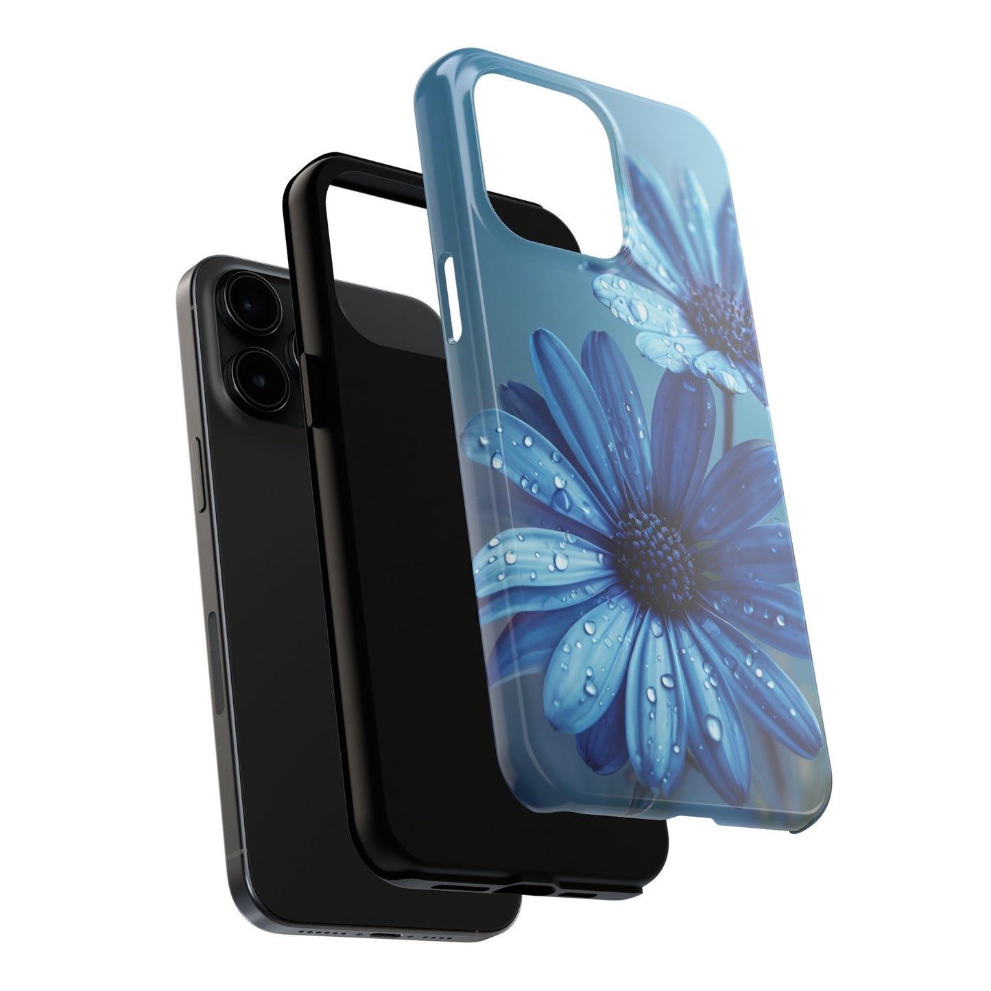 Blue Floral Tough Phone Case - Durable & Stylish Protection