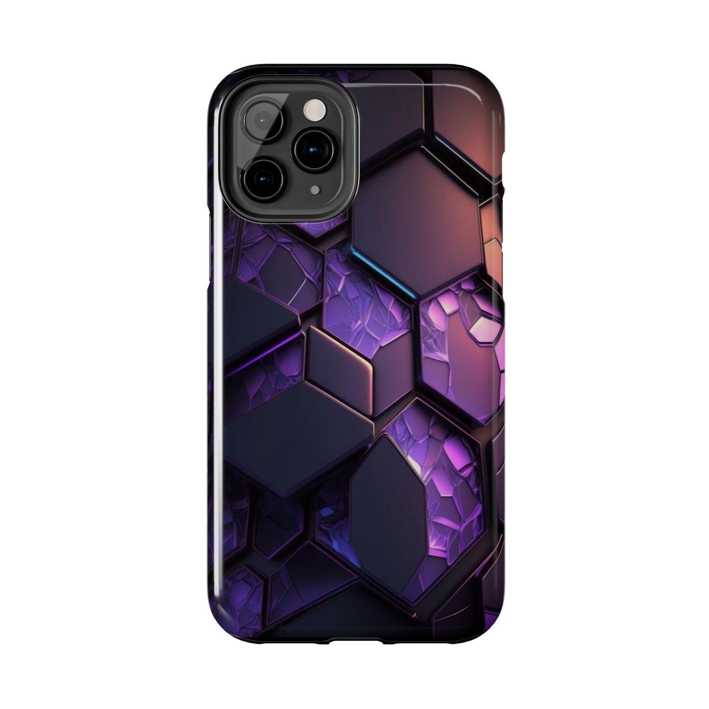 Hexagonal Tough Phone Case - Vibrant Protective Design for Tech Enthusiasts