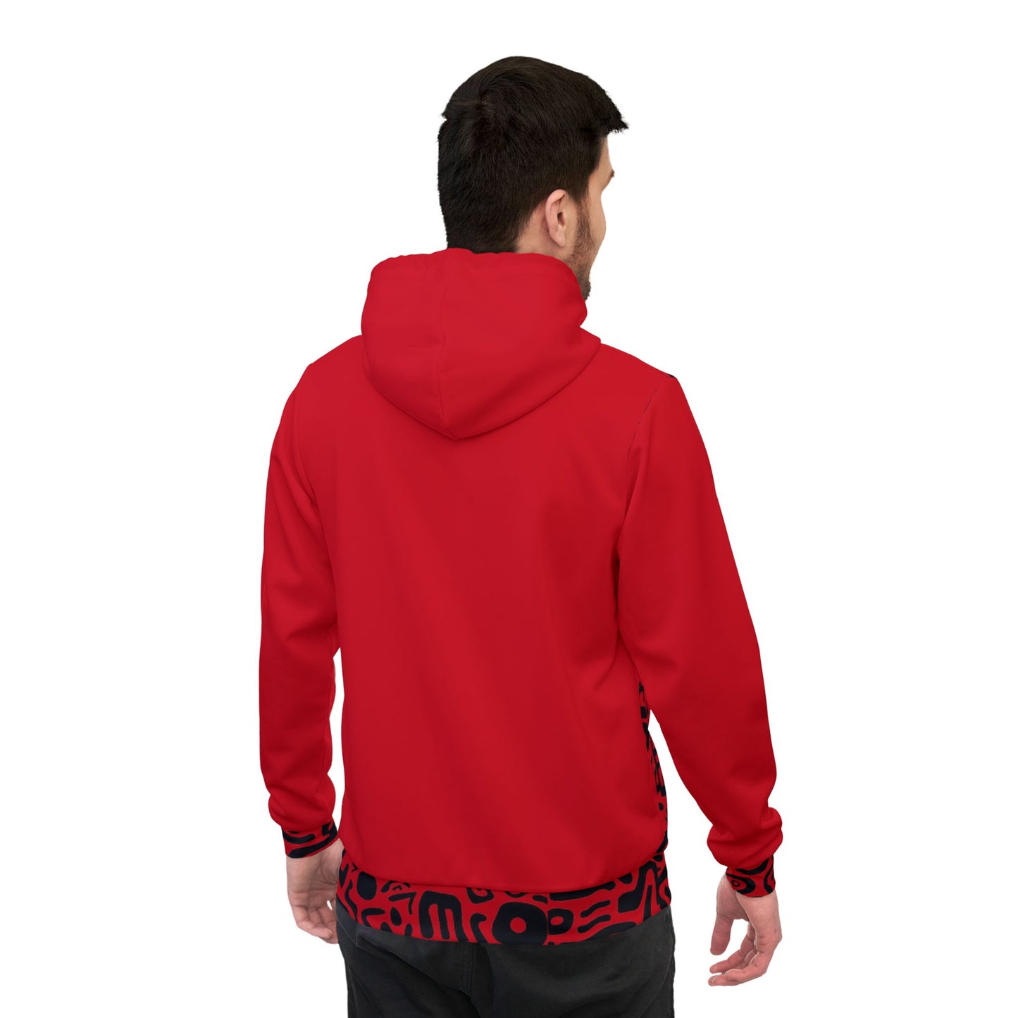 π₯ Bold Red and Black Pattern Hoodie β Tribal Style Meets Comfort & Streetwear