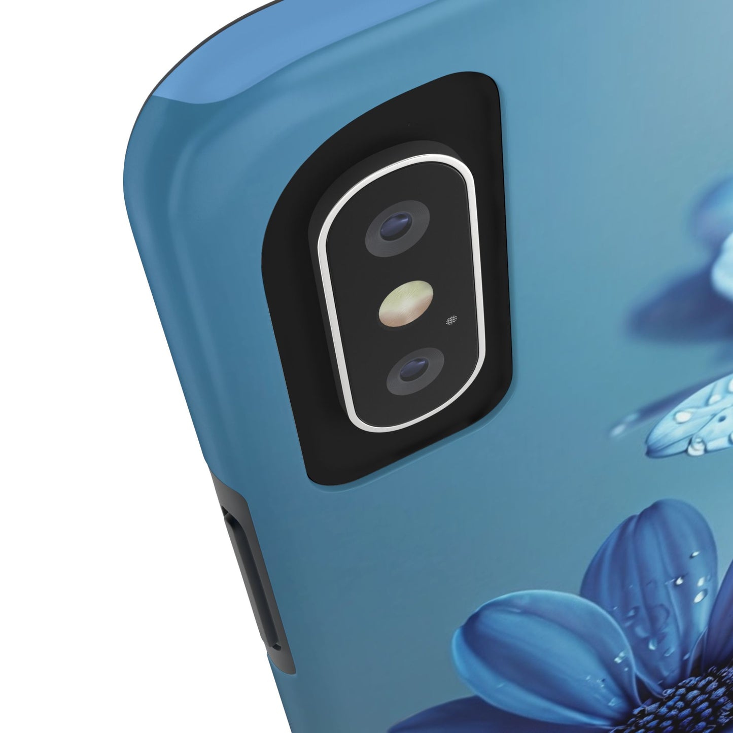 Blue Floral Tough Phone Case - Durable & Stylish Protection