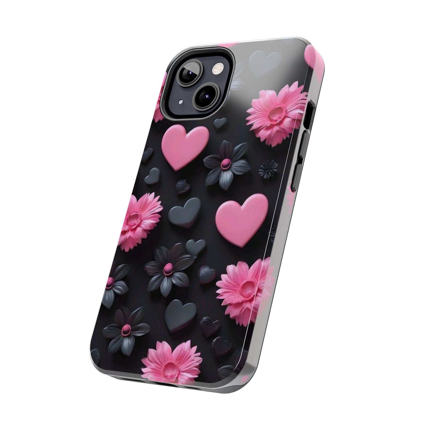 Floral Heart Tough Phone Case - Durable Protection Bold Design For iPhones & Androids